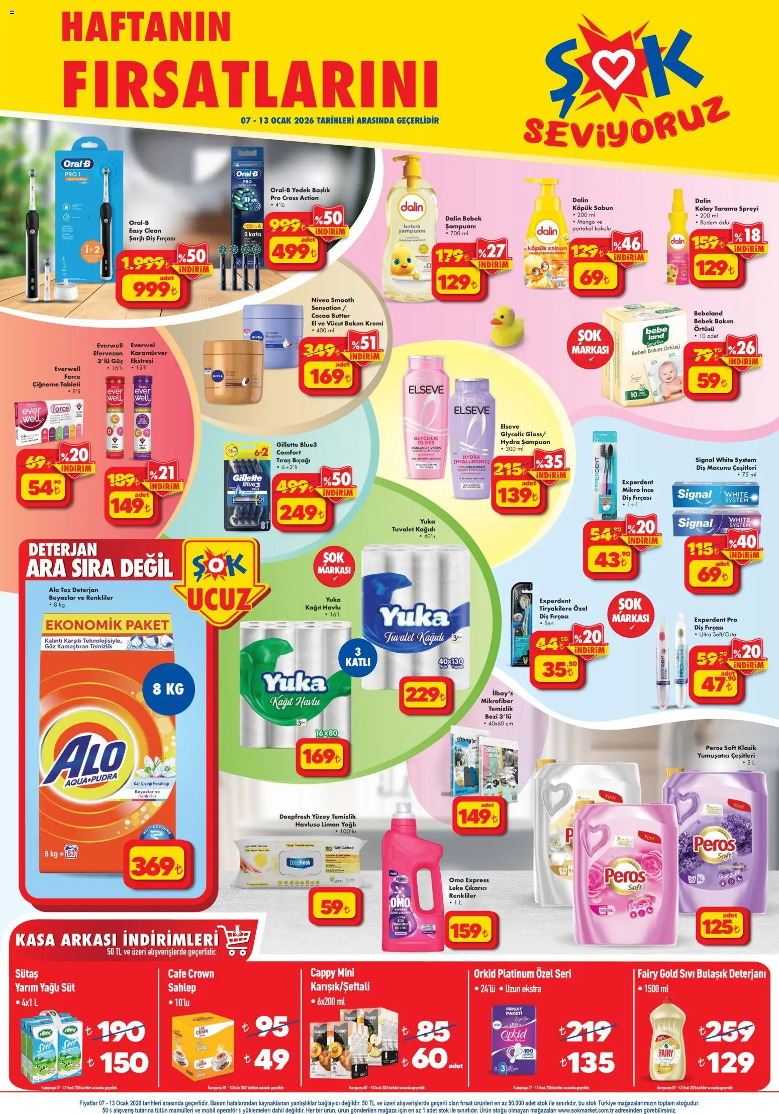 Şok Market Katalog - 07.01.2026 tarihinden itibaren geçerlidir | Sayfa: 2 | Ürünler: Sabun, Yumuşatıcı, Deterjan, Portakal
