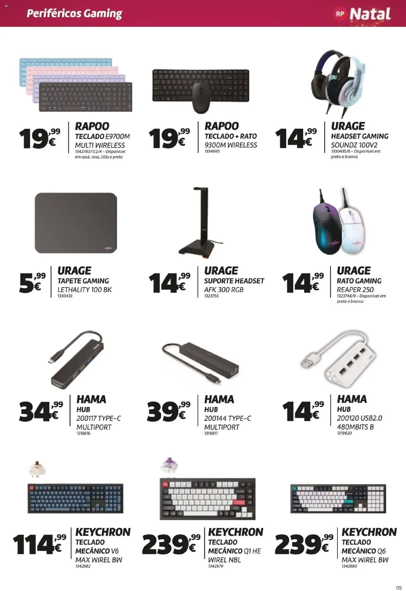 Radio Popular - Especial Natal │ válido de 05.12.2025 | Página: 115 | Produtos: Teclado, Headset, Tapete