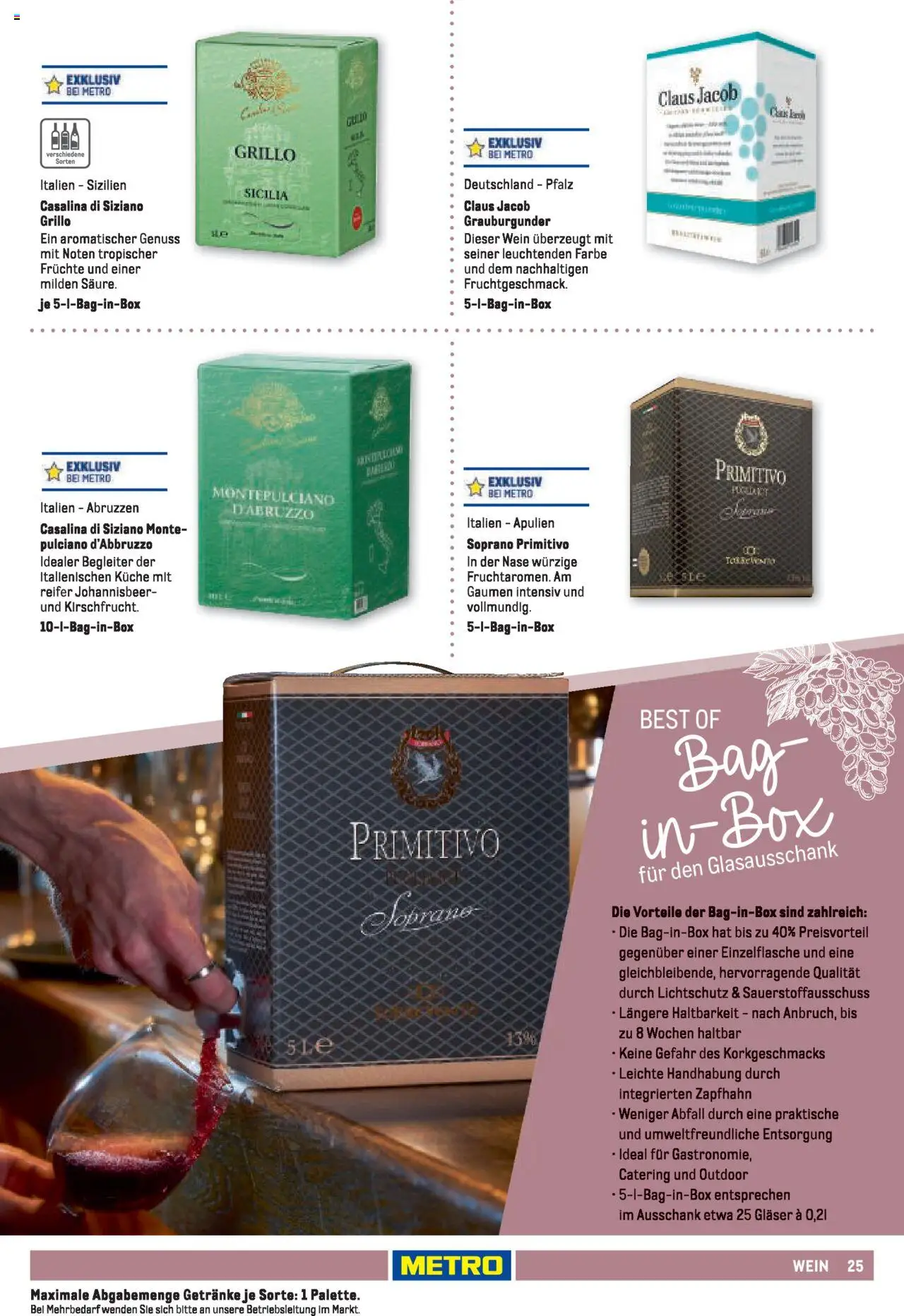 Metro Sortimentskatalog Vereine & Feste – gültig ab 01.06.2024 | Seite: 25 | Produkte: Küche, Wein