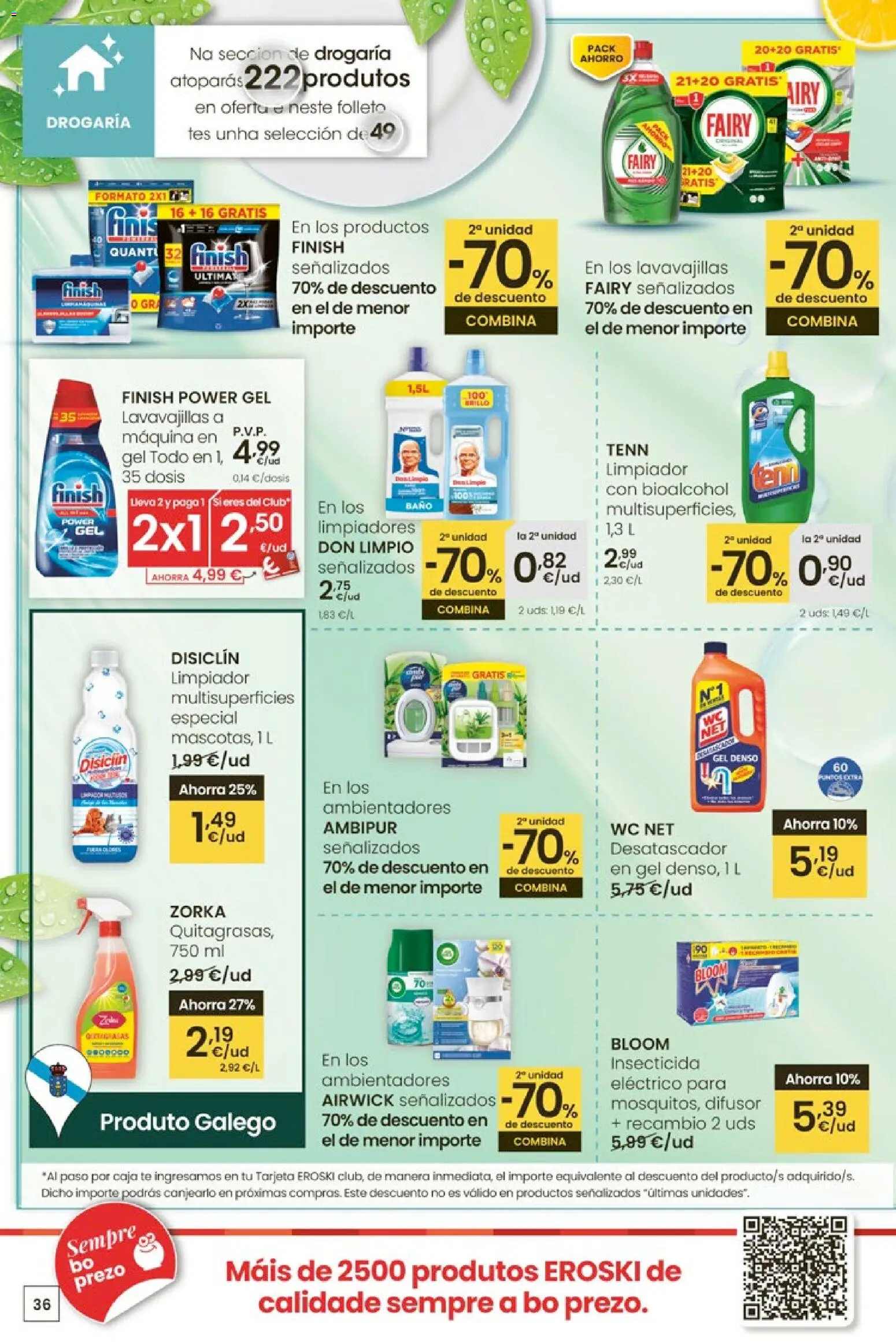 Eroski Quieres ahorrar conmigo │ válido desde el 26.03.2026 | Página: 36 | Productos: Té, Lavavajillas, Caja, Baño