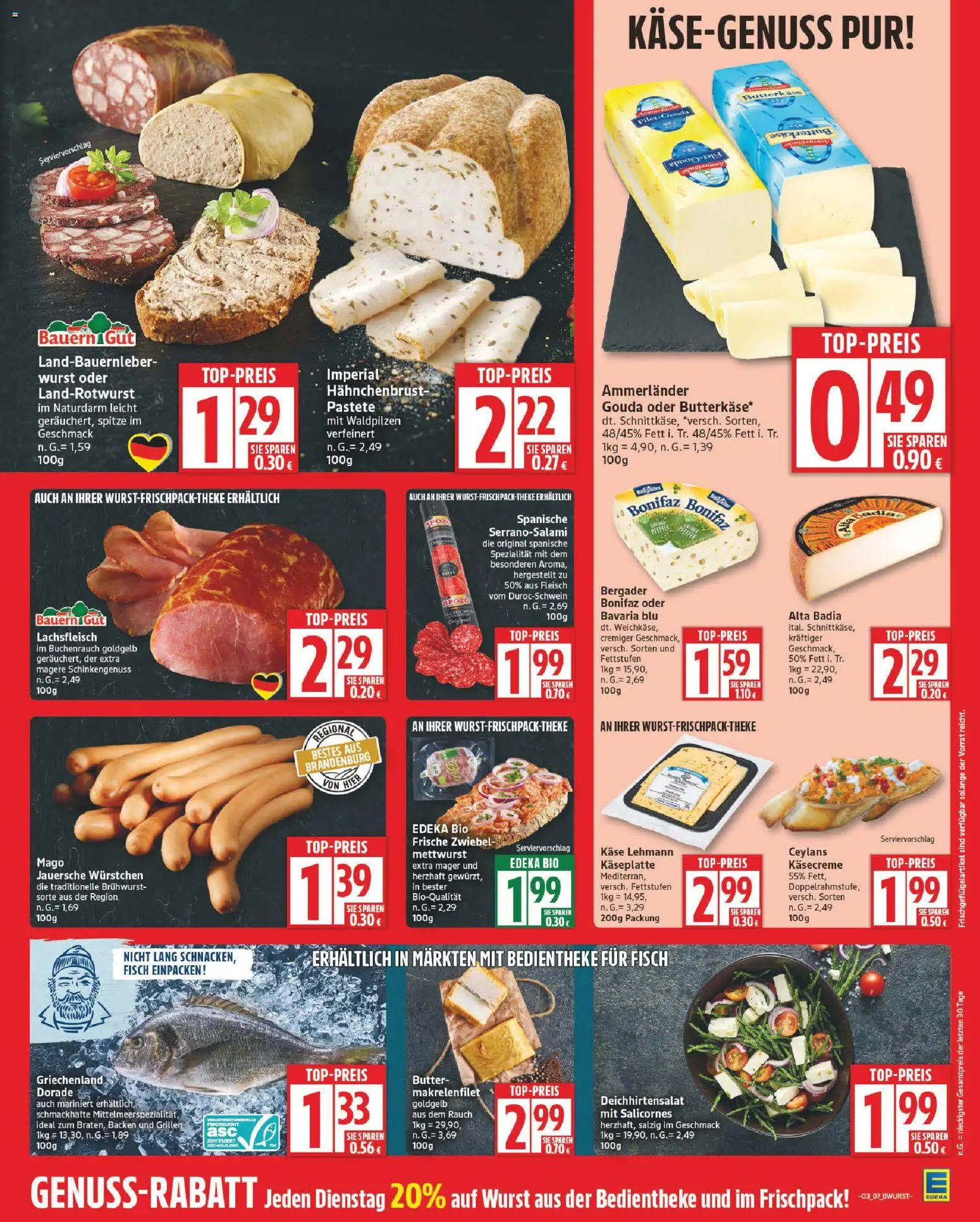 Edeka Prospekt 	 – gültig ab 12.01.2026 | Seite: 7 | Produkte: Käse, Pfeffer, Salami, Hahnchenbrust