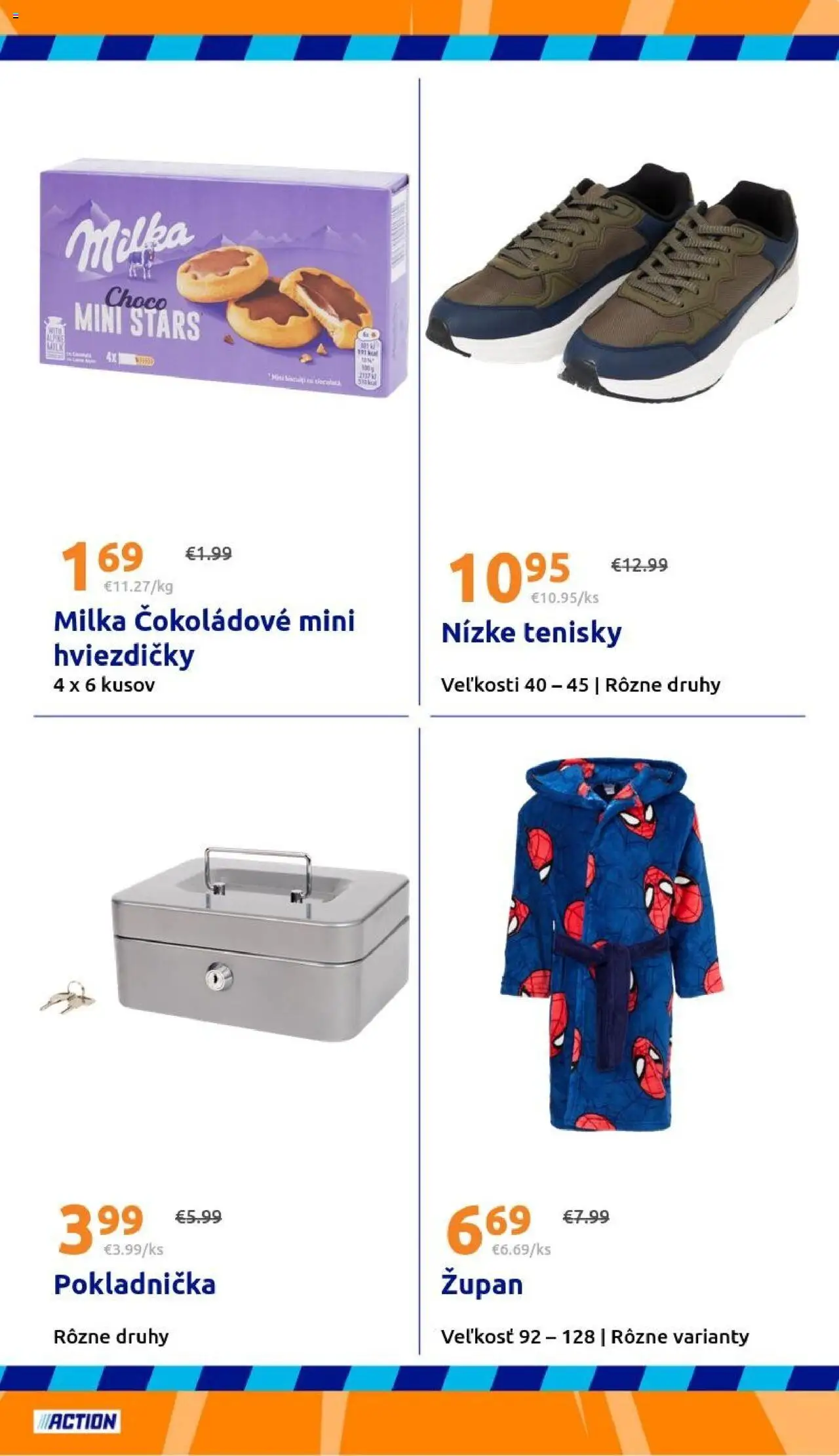 Nové Action akcie – leták je platný od 01.10.2025 | Strana: 23 | Produkty: Župan, Tenisky, Milka
