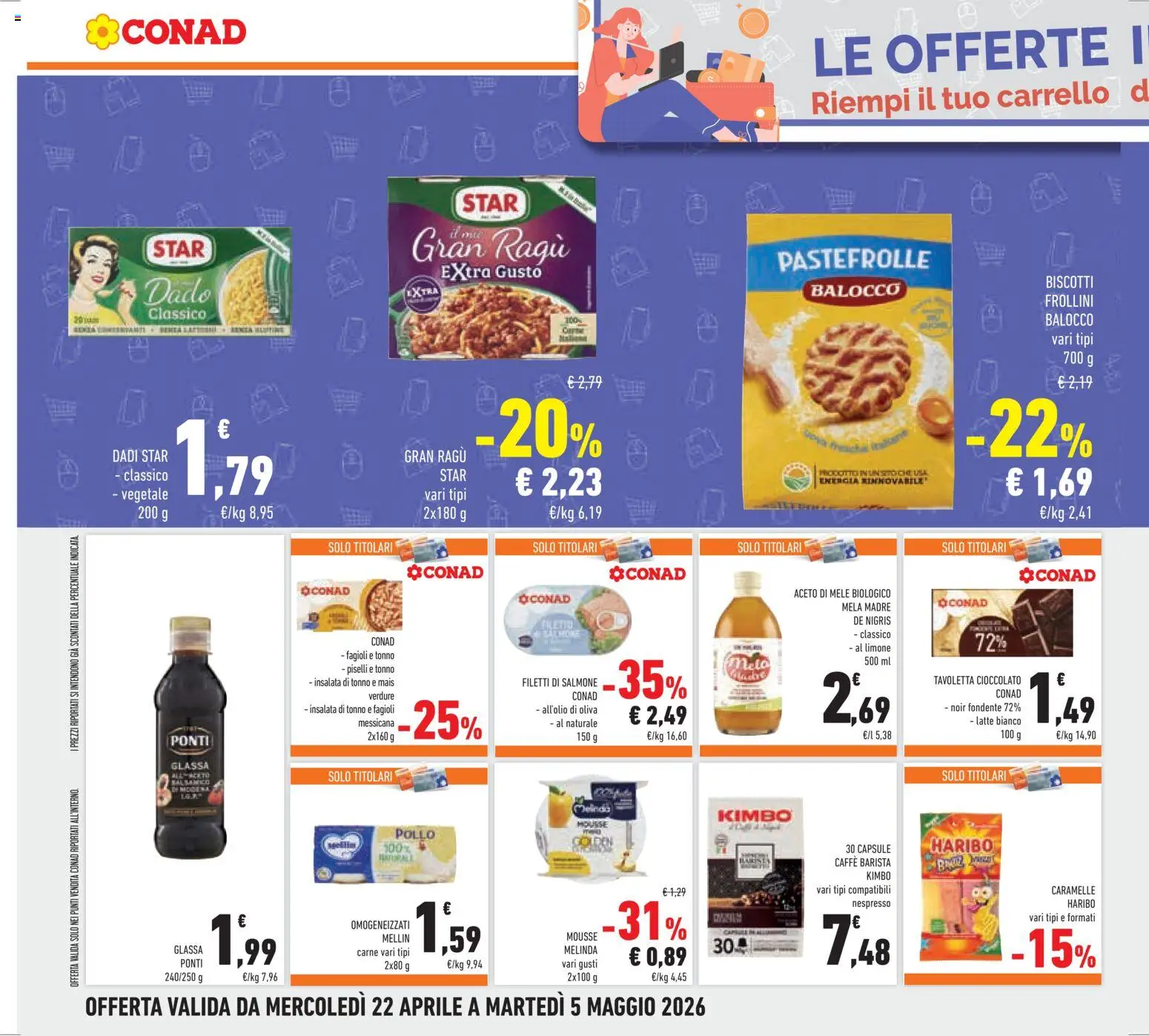 Volantino Conad del 22.04.2026 | Pagina: 30 | Prodotti: Pollo, Insalata, Fagioli, Carrello