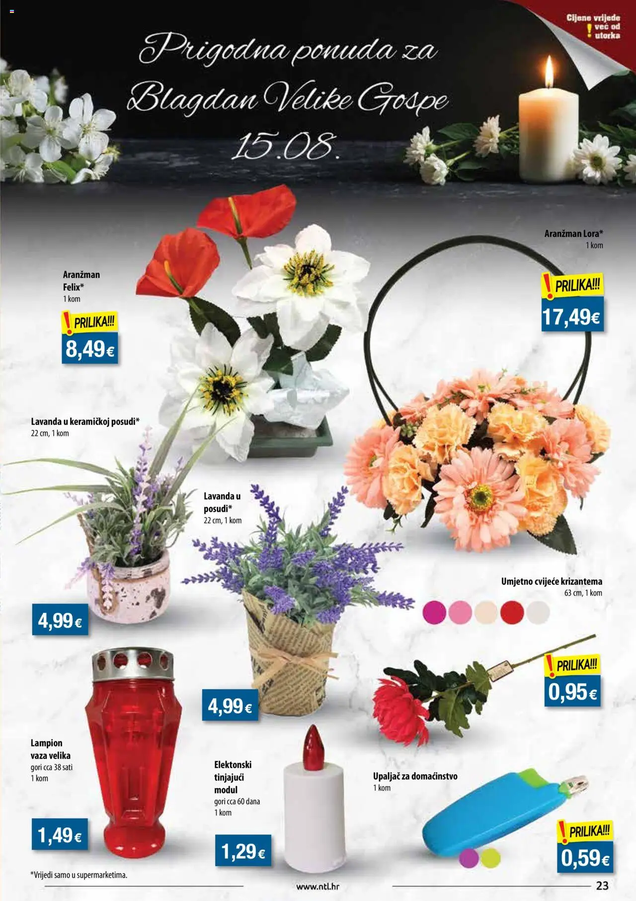 NTL katalog | vrijedi od 13.08.2025 | Stranica: 23 | Proizvodi: Cvijeće, Vaza, Lampion, Upaljač