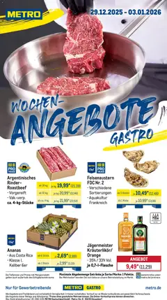 Metro Wochen-Angebote Gastro ab 29.12.2025 gültig