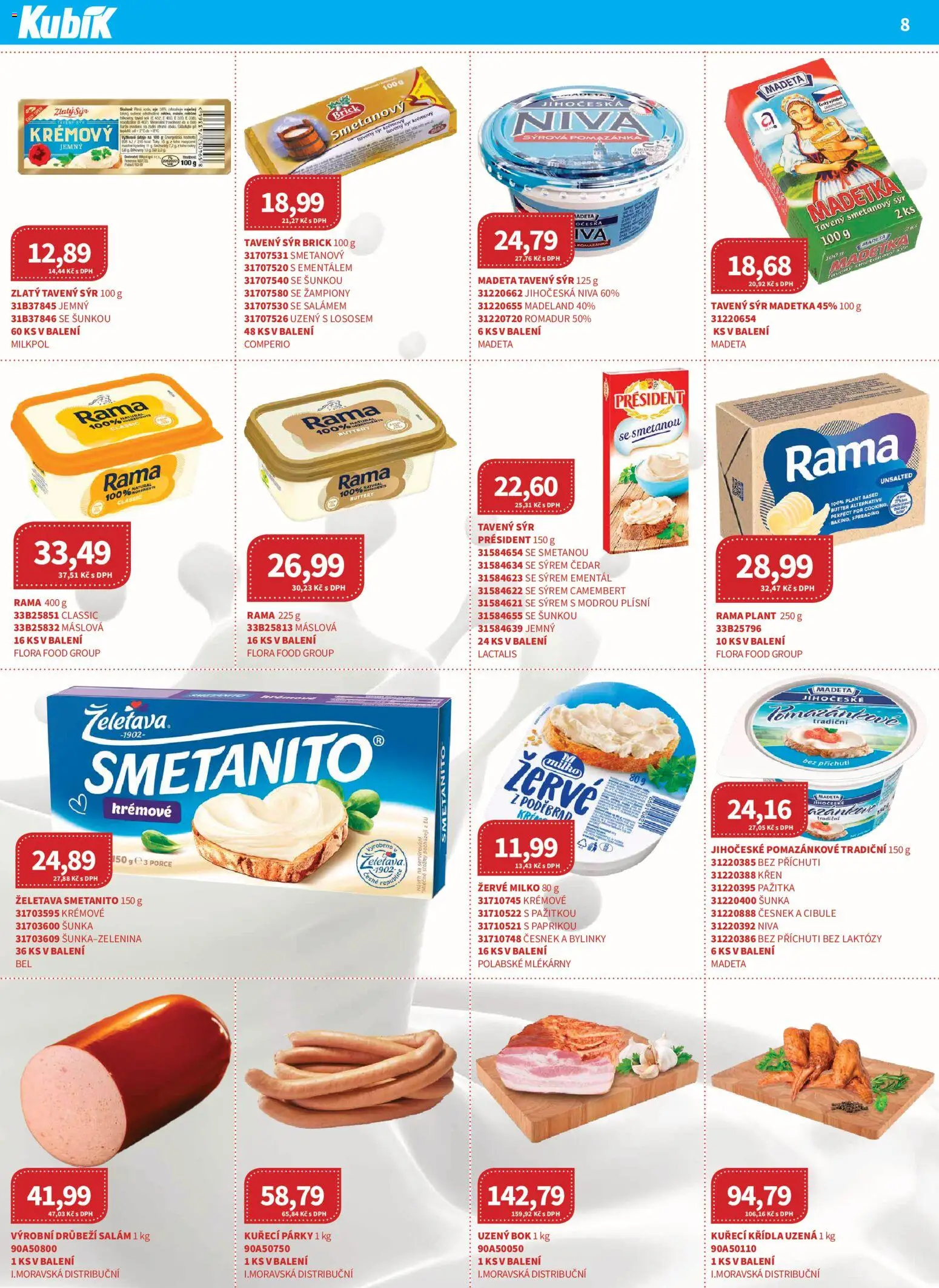 Kubík leták - Velkoobchod 11/2025 od 01.11.2025 | Strana: 8 | Produkty: Ementál, Párky, Rama, Smetanový sýr