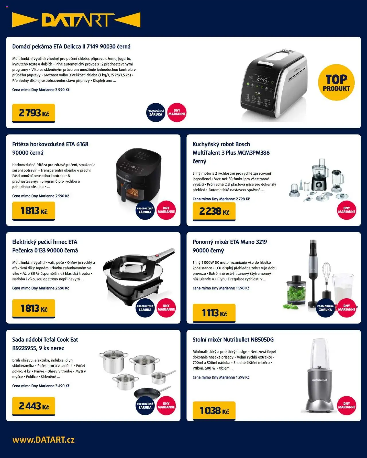 Datart leták od 12.09.2025 | Strana: 14 | Produkty: Kuchyňský robot, Sada nádobí, Stolní mixér, Tefal
