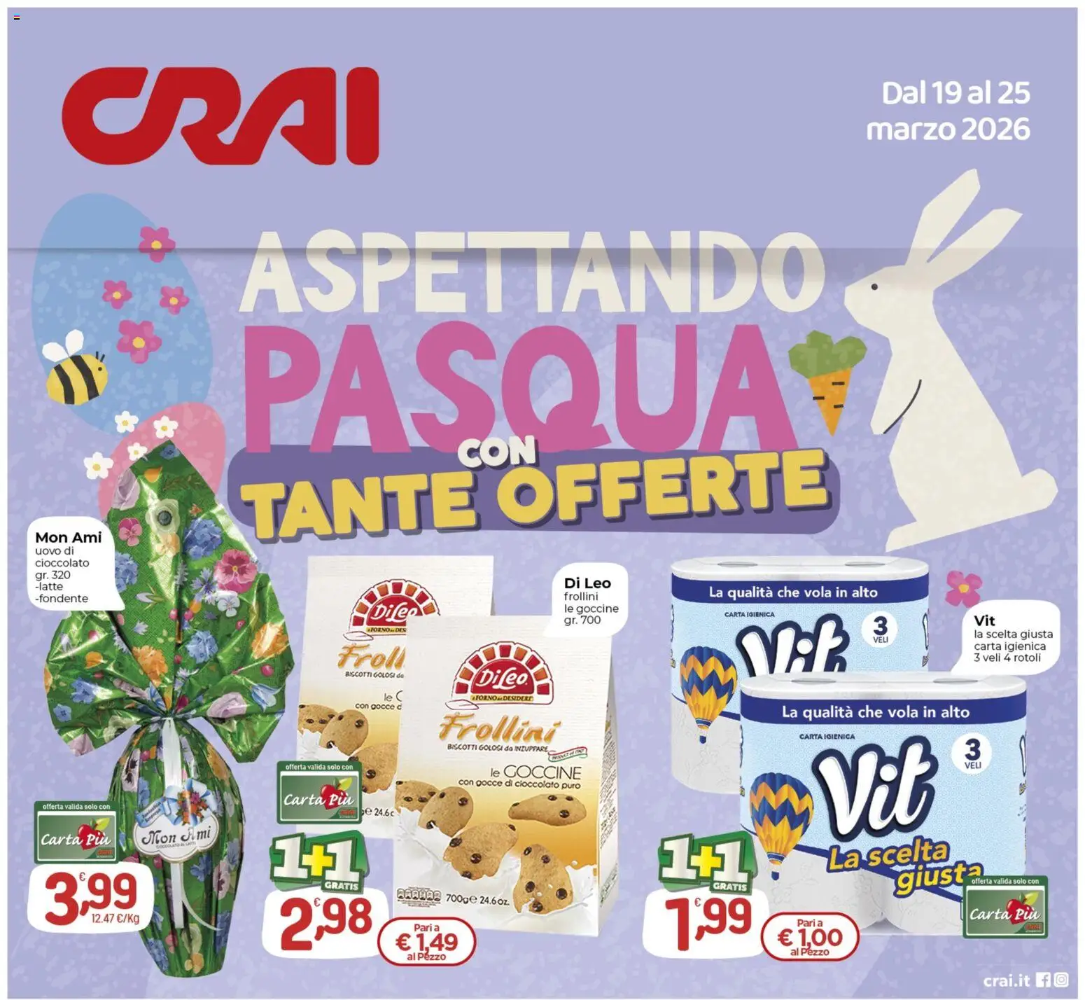 Volantino CRAI del 19.03.2026 | Pagina: 1 | Prodotti: Cioccolato, Biscotti, Forno, Frollini