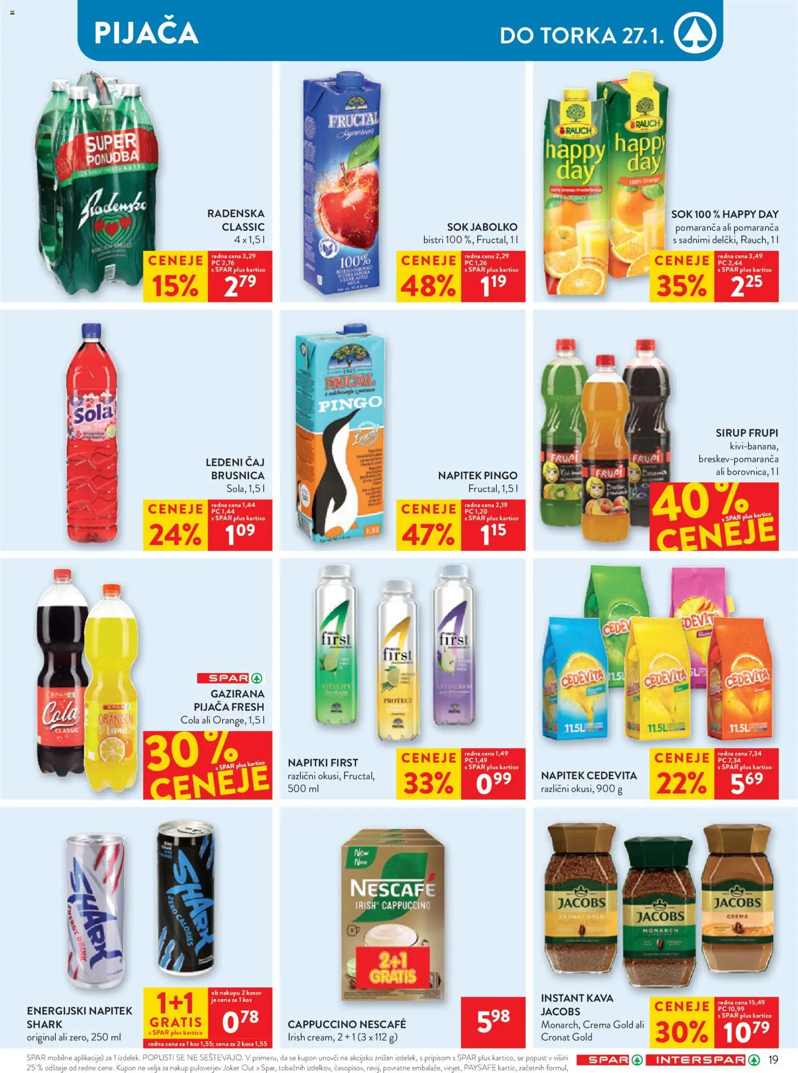 Novi Spar katalog ponudbe – veljaven od 21.01.2026 | Stran: 24 | Izdelki: Napitki, Ledeni čaj, Energijski napitek, Caj
