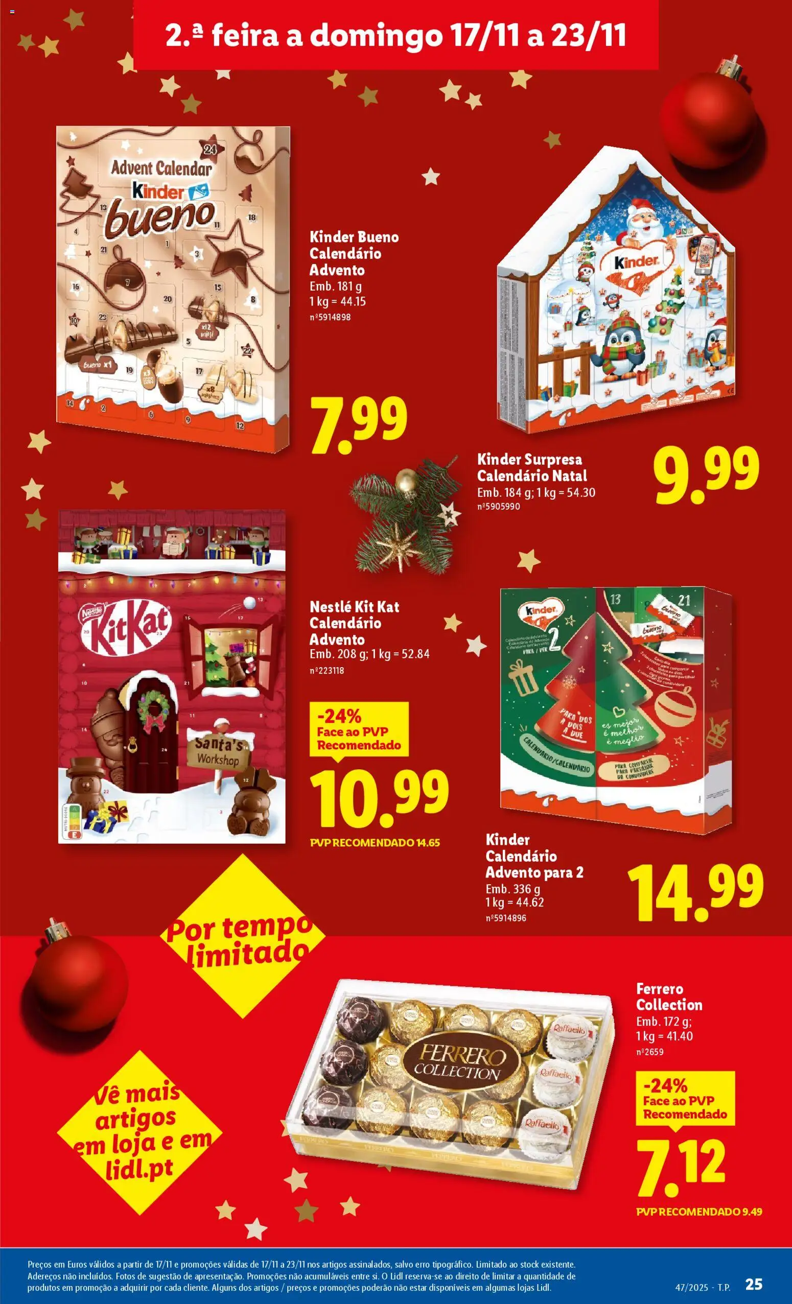 Lidl folheto │ válido de 17.11.2025 | Página: 25 | Produtos: Calendario advento kinder, Chocolates, Nestlé
