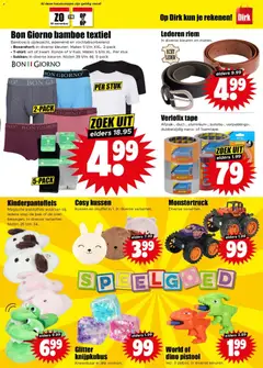 Dirk - Folder week 47 - Voorbeeld van een folder van Dirk, geldig van 19.11.2025 | Pagina: 33 | Producten: Sokken, Riem, Kussen, Tape