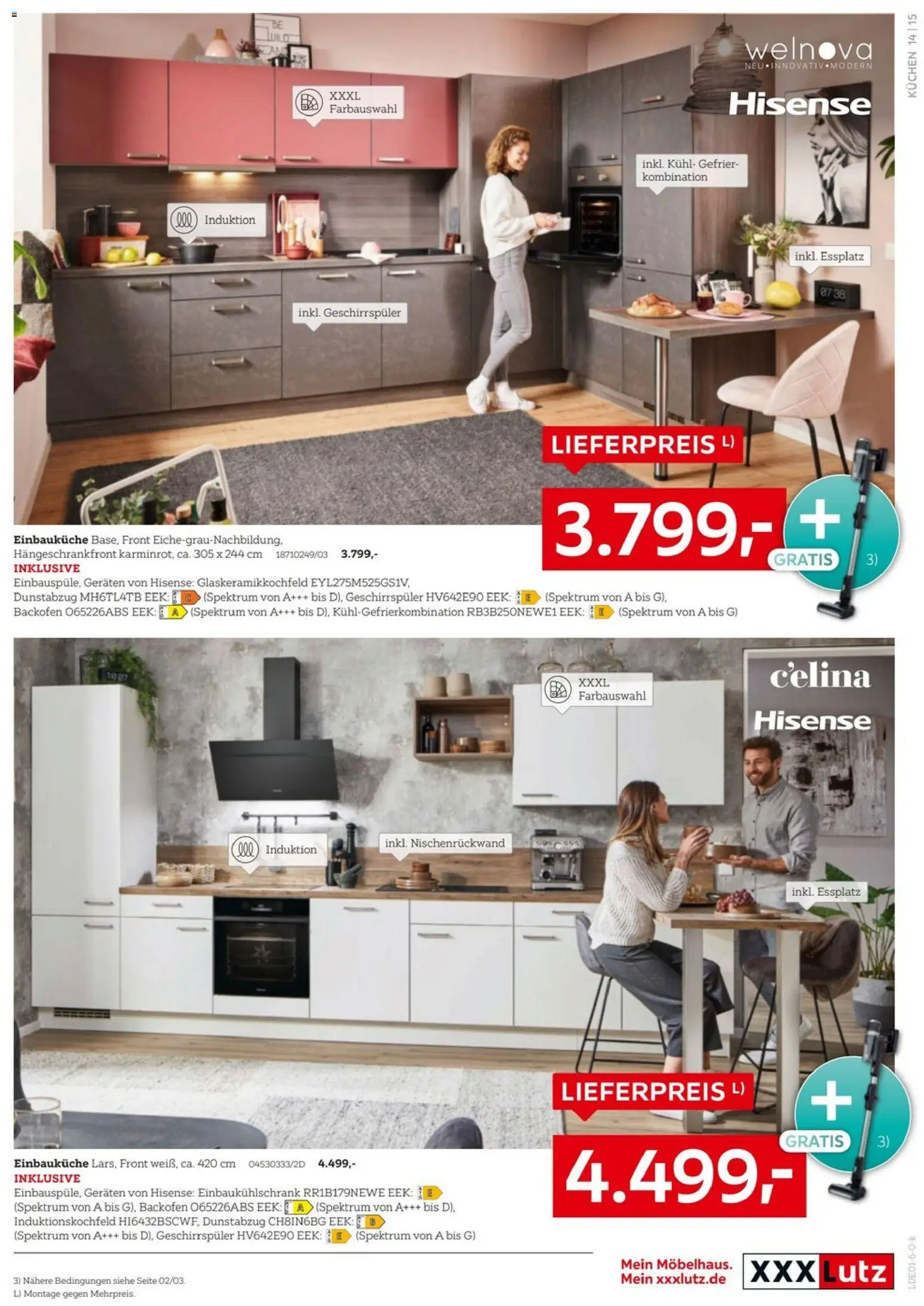 XXXL Lutz - Nr. 1 bei Küchen – gültig ab 27.12.2025 | Seite: 15 | Produkte: Geschirrspüler, Backofen, Dunstabzug, Kühlgefrierkombination