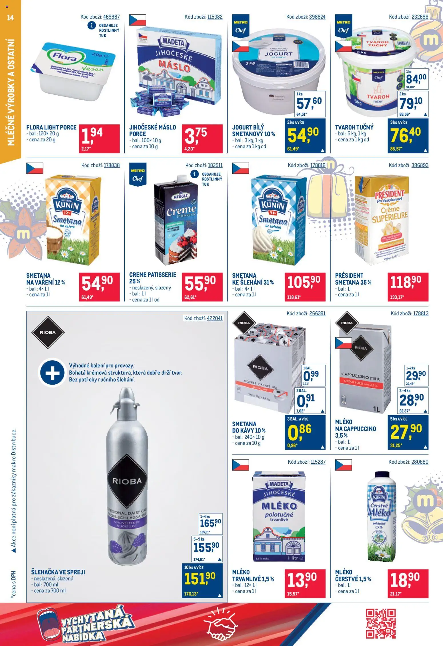 Makro leták - Gastronomie od 19.11.2025 | Strana: 14 | Produkty: Máslo, Jogurt, Tvaroh tučný, Flora