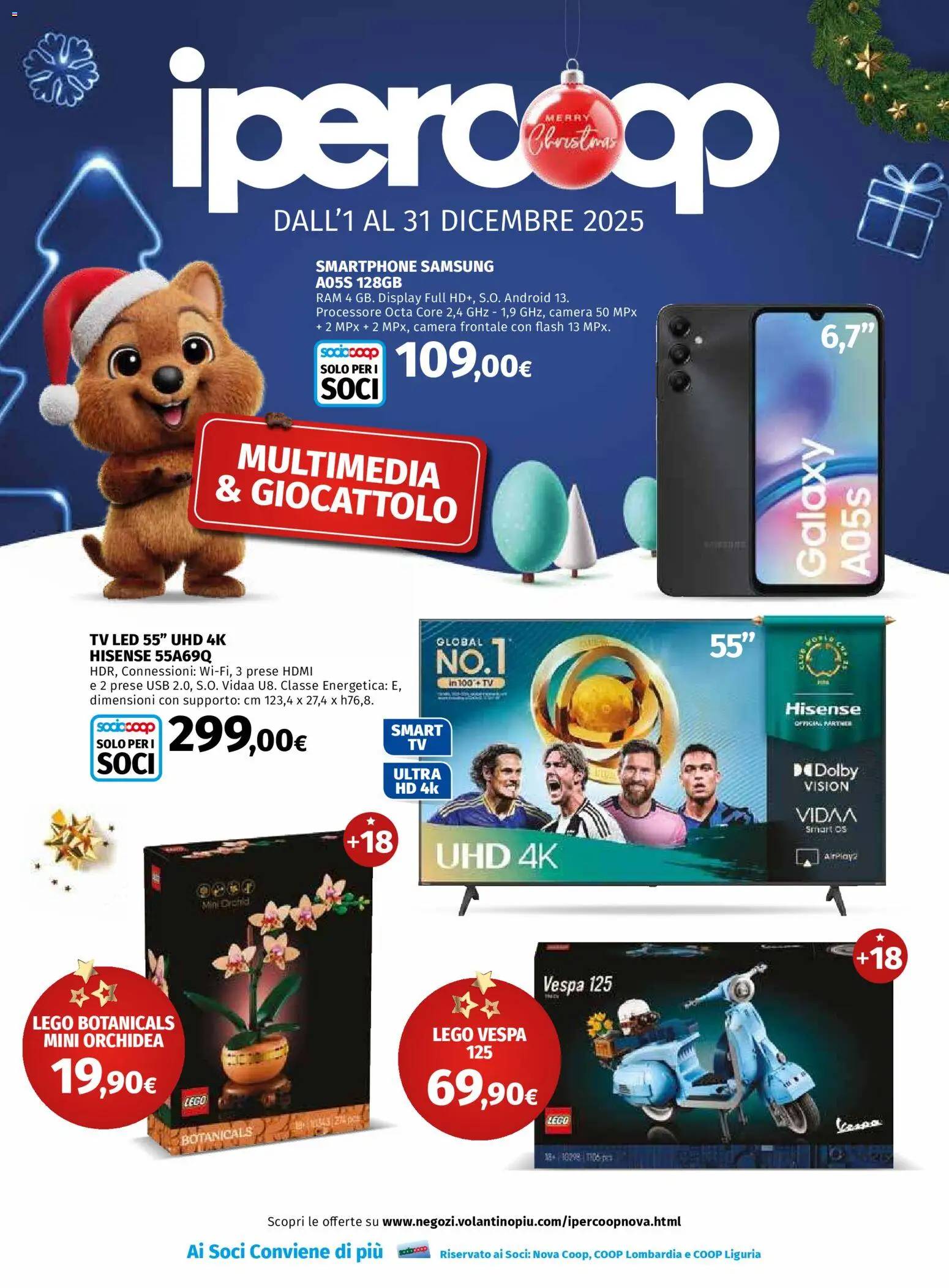 Volantino Ipercoop del 01.12.2025 | Pagina: 1 | Prodotti: TV, USB, Orchidea, Samsung