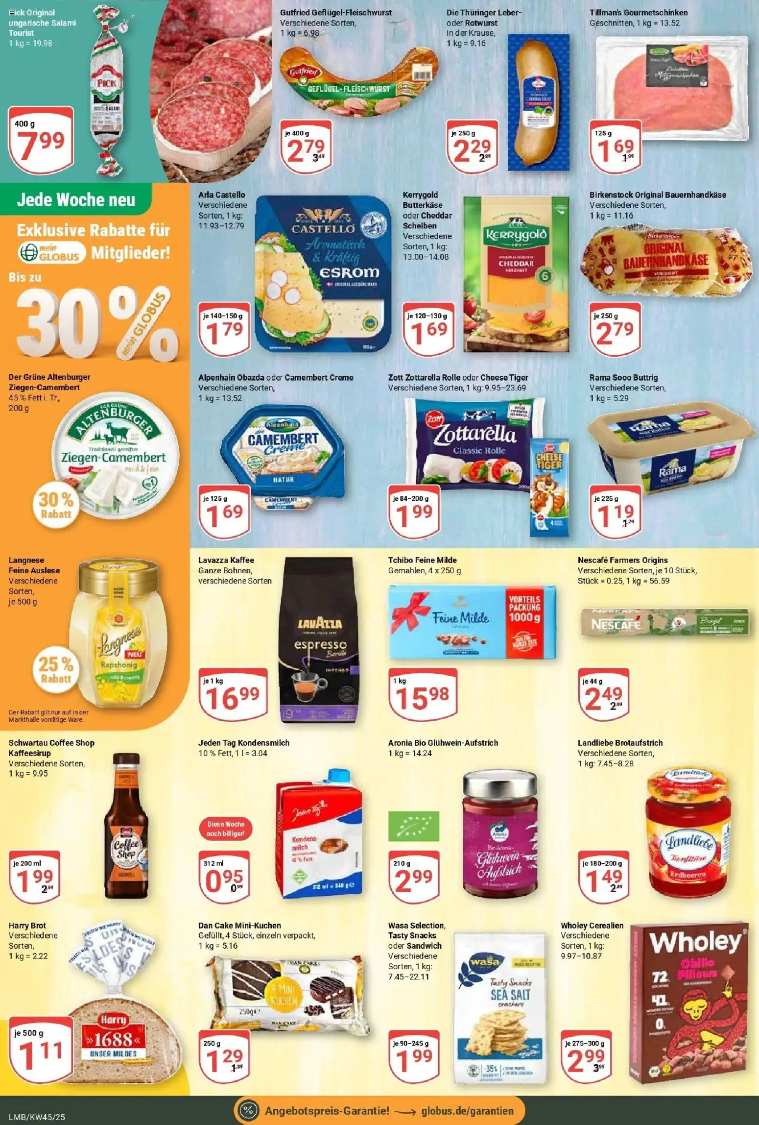 Globus prospekt Limburg	 – gültig ab 02.11.2025 | Seite: 15 | Produkte: Lavazza, Kaffee, Salami, Erdbeeren