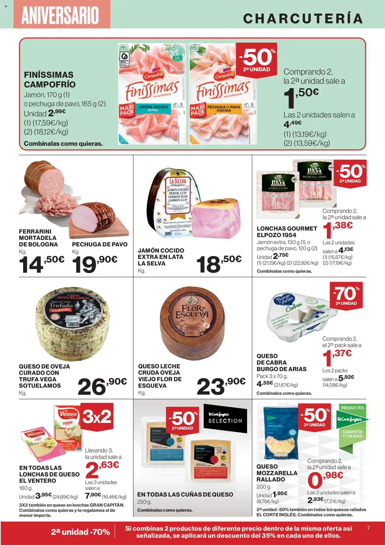 Supercor folleto │ válido desde el 23.10.2025 | Página: 7 | Productos: Leche, Queso, Jamón cocido, Mortadela