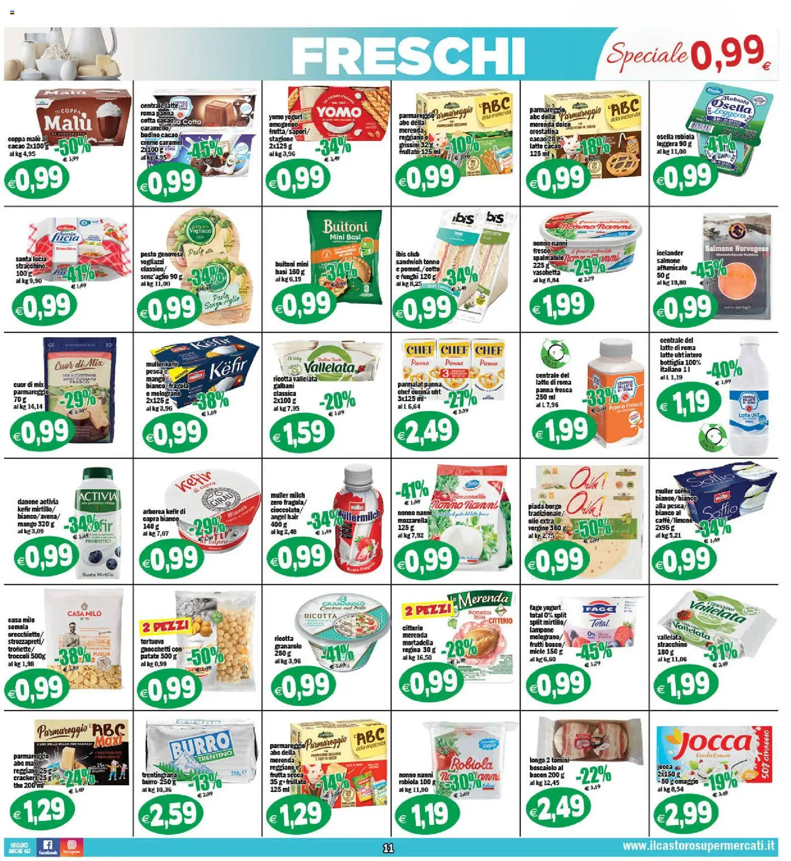 Volantino Il Castoro del 16.01.2026 | Pagina: 11 | Prodotti: Pesto, Olio extra vergine, Miele, Gnocchetti