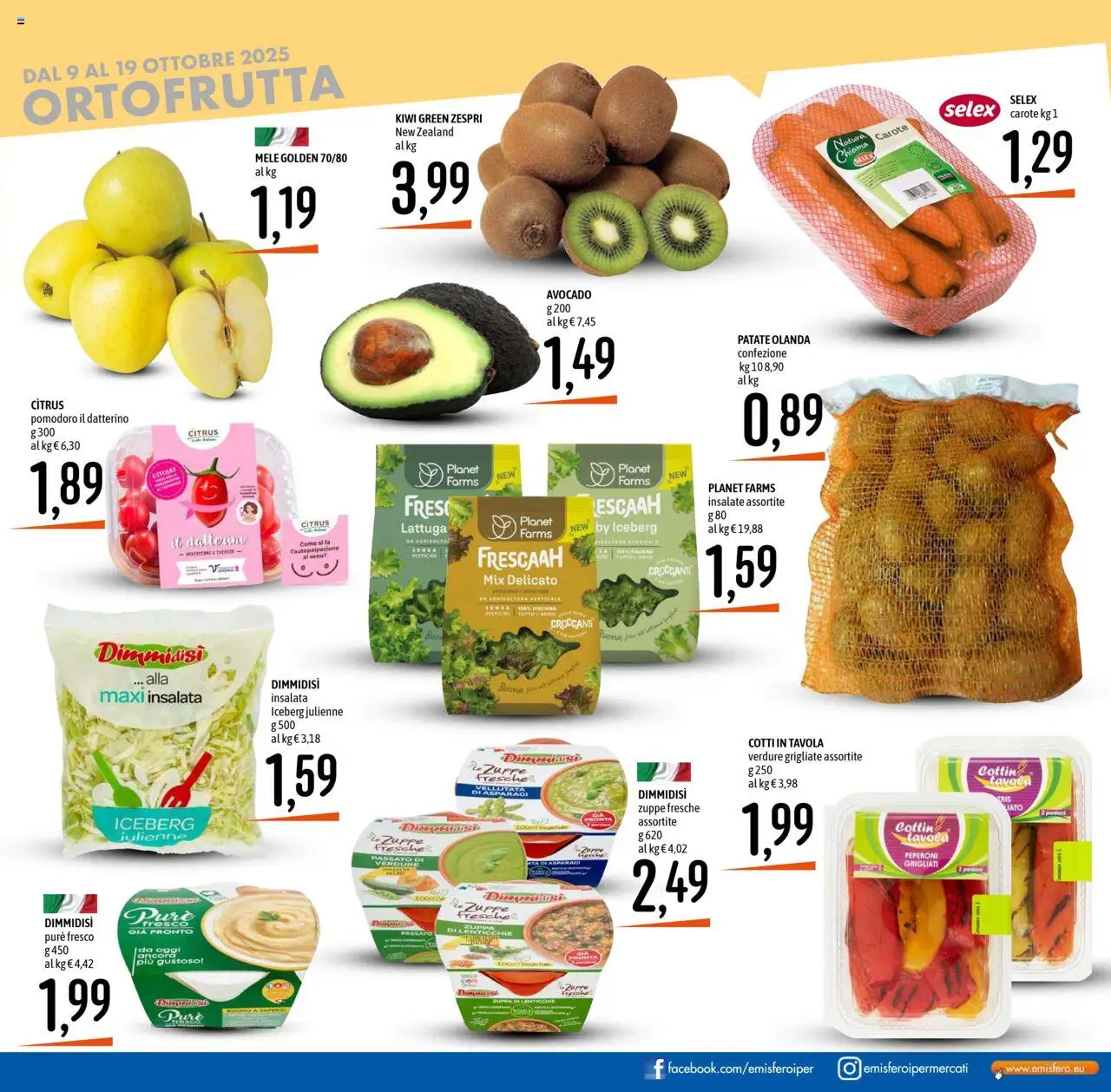 Volantino Emisfero del 09.10.2025 | Pagina: 9 | Prodotti: Peperoni, Verdure, Asparagi, Lattuga