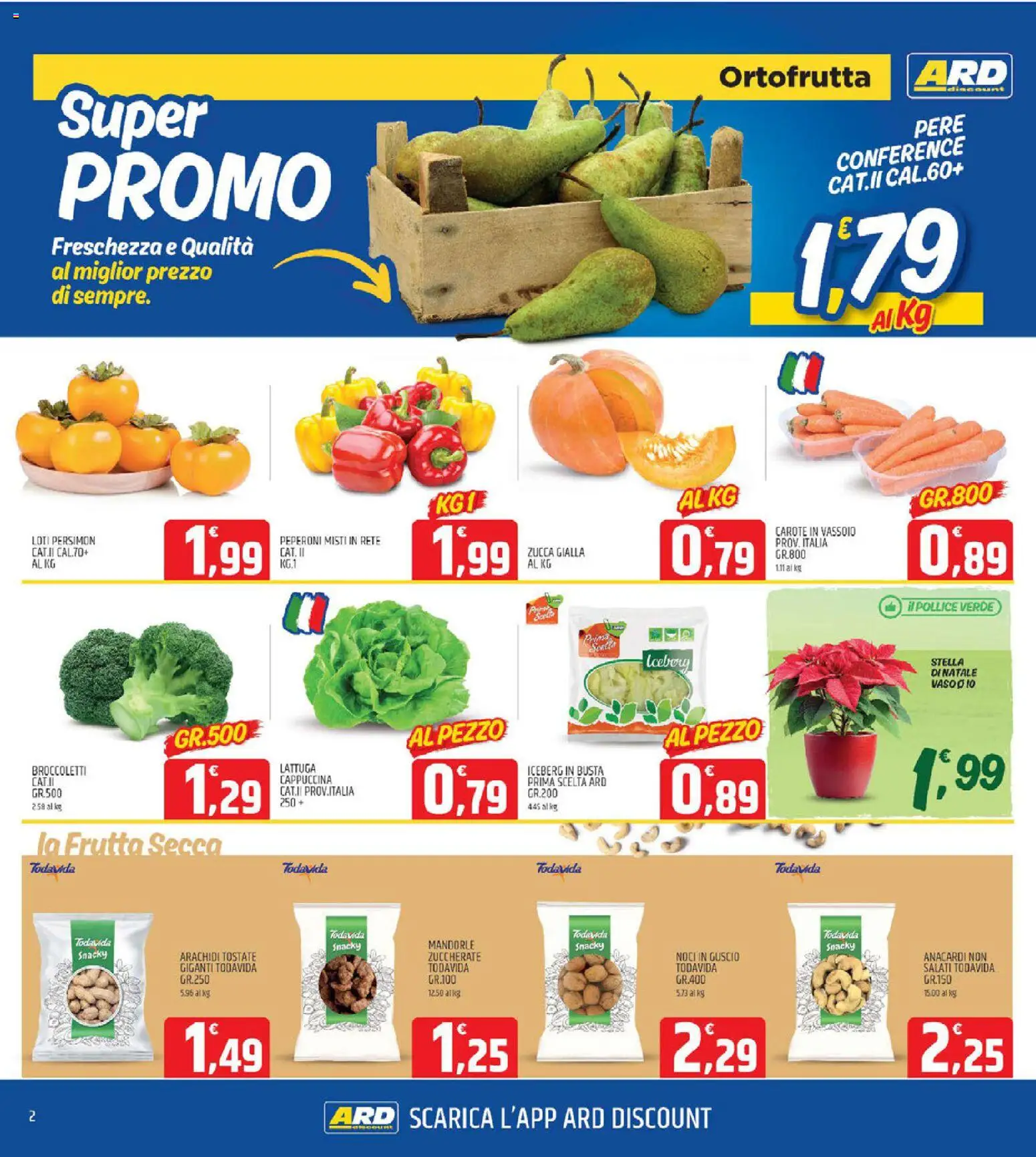 Volantino ARD Discount del 13.11.2025 | Pagina: 2 | Prodotti: Carote, Noci, Lattuga, Vaso