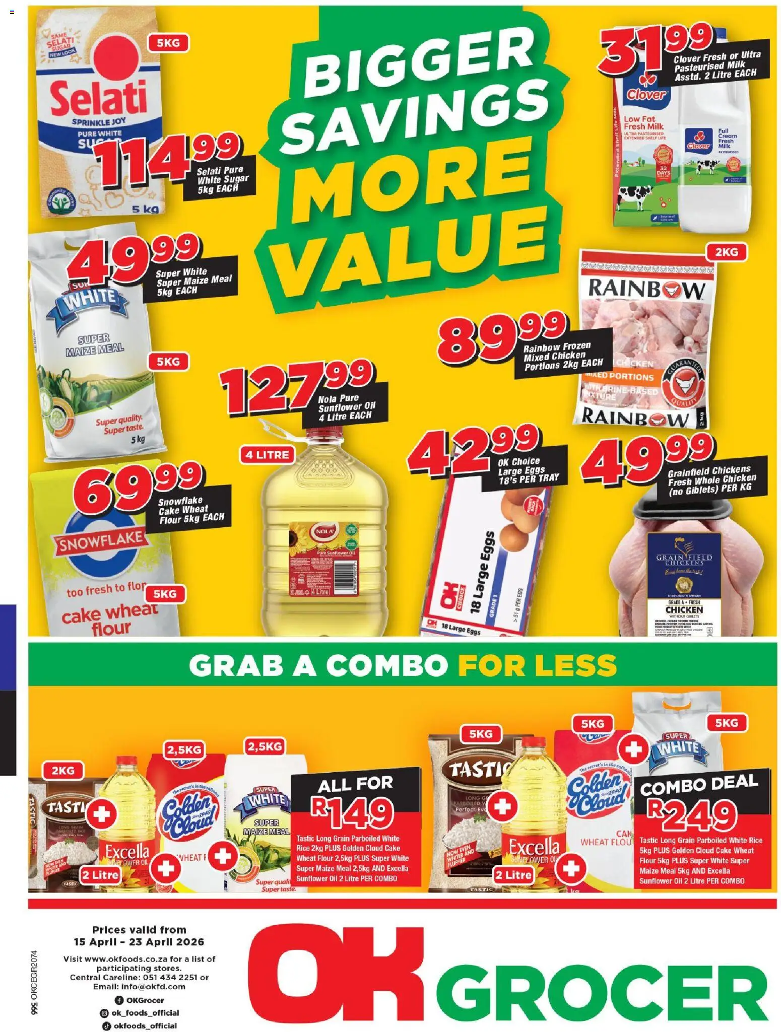 New OK Foods catalogue – valid from 15.04.2026 | Page: 1 | Products: Cake, Tray, Eggs, Chicken