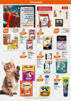 Müller Akciós újság - amely érvényes a következő dátumtól: 01.12.2025 | Oldal: 10 | Termékek: Macskaeledel, Kutyaeledel, Purina one, Whiskas