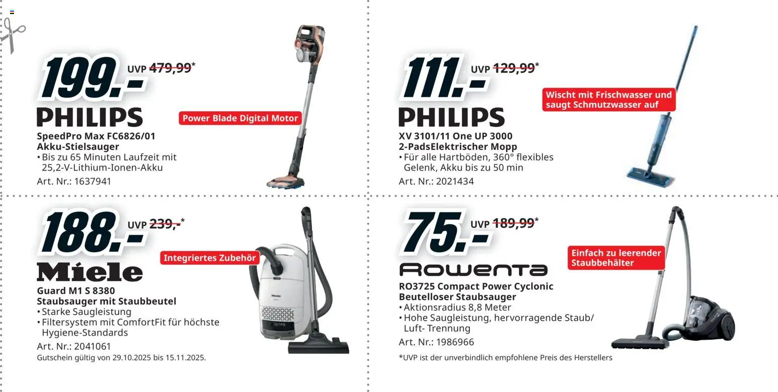 Media Markt Black Friday gültig ab 29.10.2025 | Seite: 25 | Produkte: Staubsauger