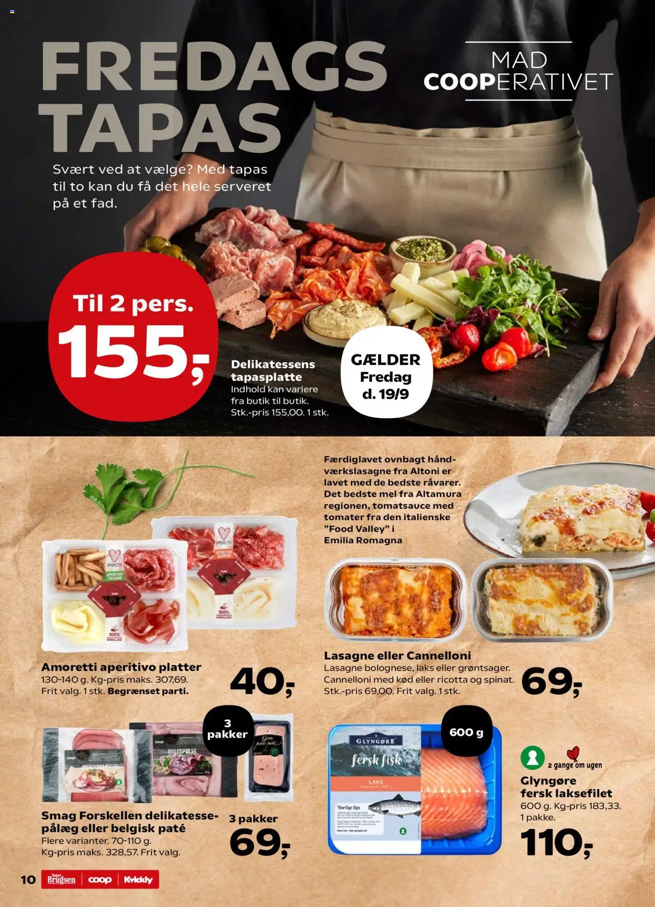 Kvickly tilbudsavis – gyldig fra 19.09.2025 | Side: 10 | Produkter: Paté, Tomater, Pålæg, Carpete