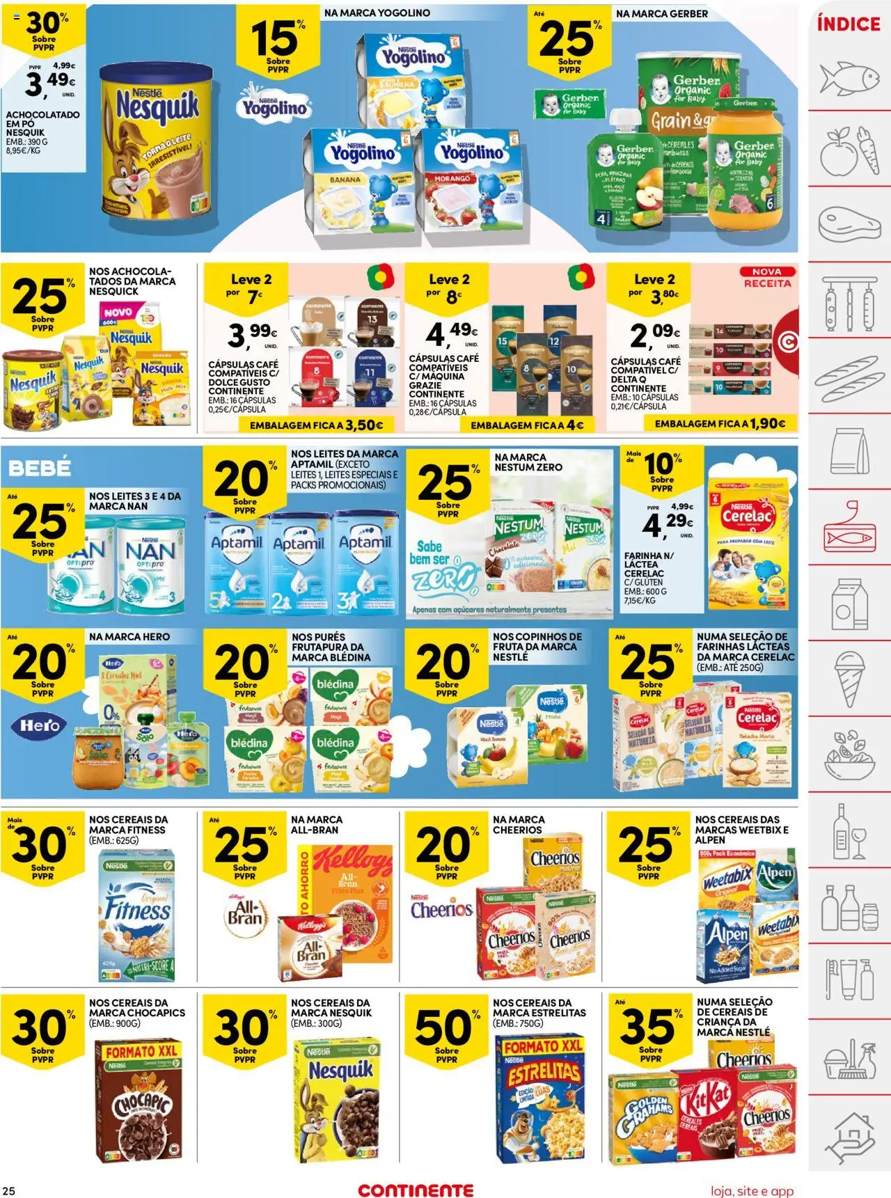 Continente folheto │ válido de 12.08.2025 | Página: 25 | Produtos: Pó, Café, Dolce gusto, Cereais