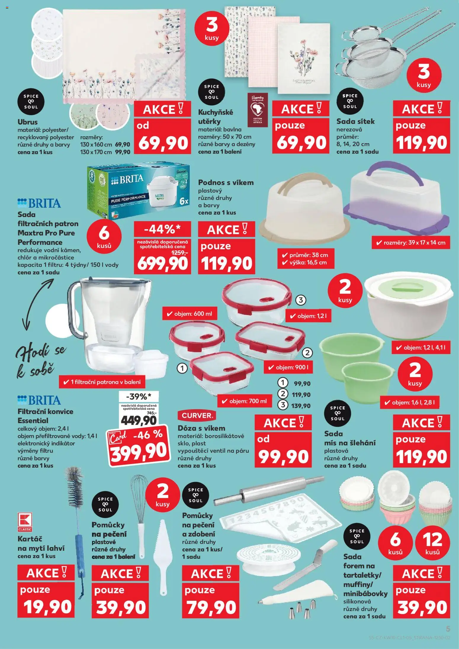 Kaufland leták - Brno od 04.03.2026 | Strana: 5 | Produkty: Podnos, Utěrky, Brita, Ubrus