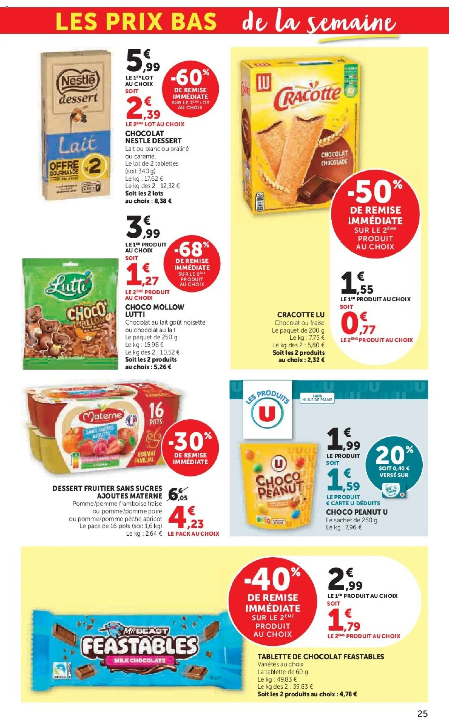 {H1} | Page: 25 | Produits: Fraise, Noisette, Lait, Chocolat