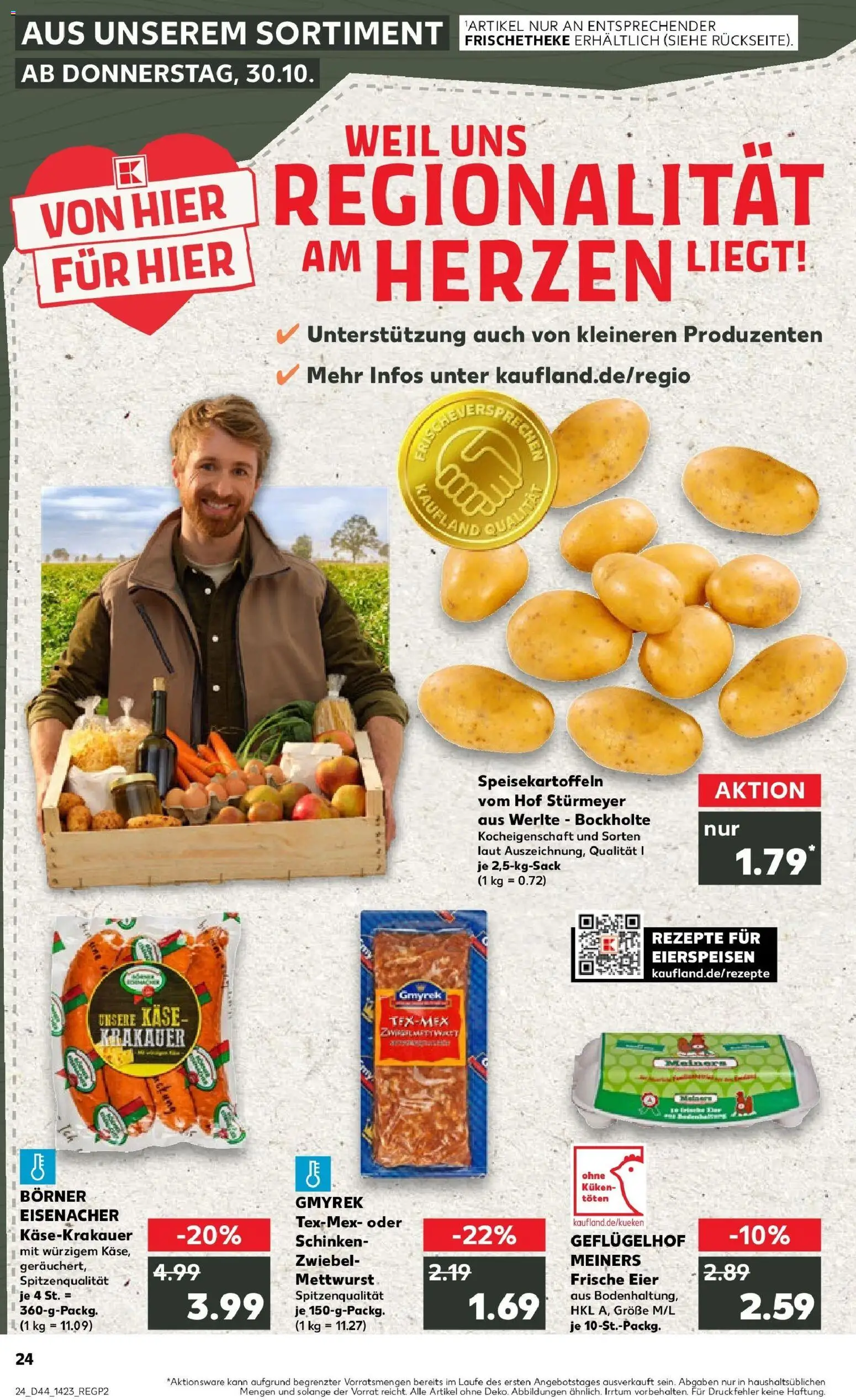 Kaufland prospekt Cloppenburg	 – gültig ab 30.10.2025 | Seite: 24 | Produkte: Käse, Eier, Schinken