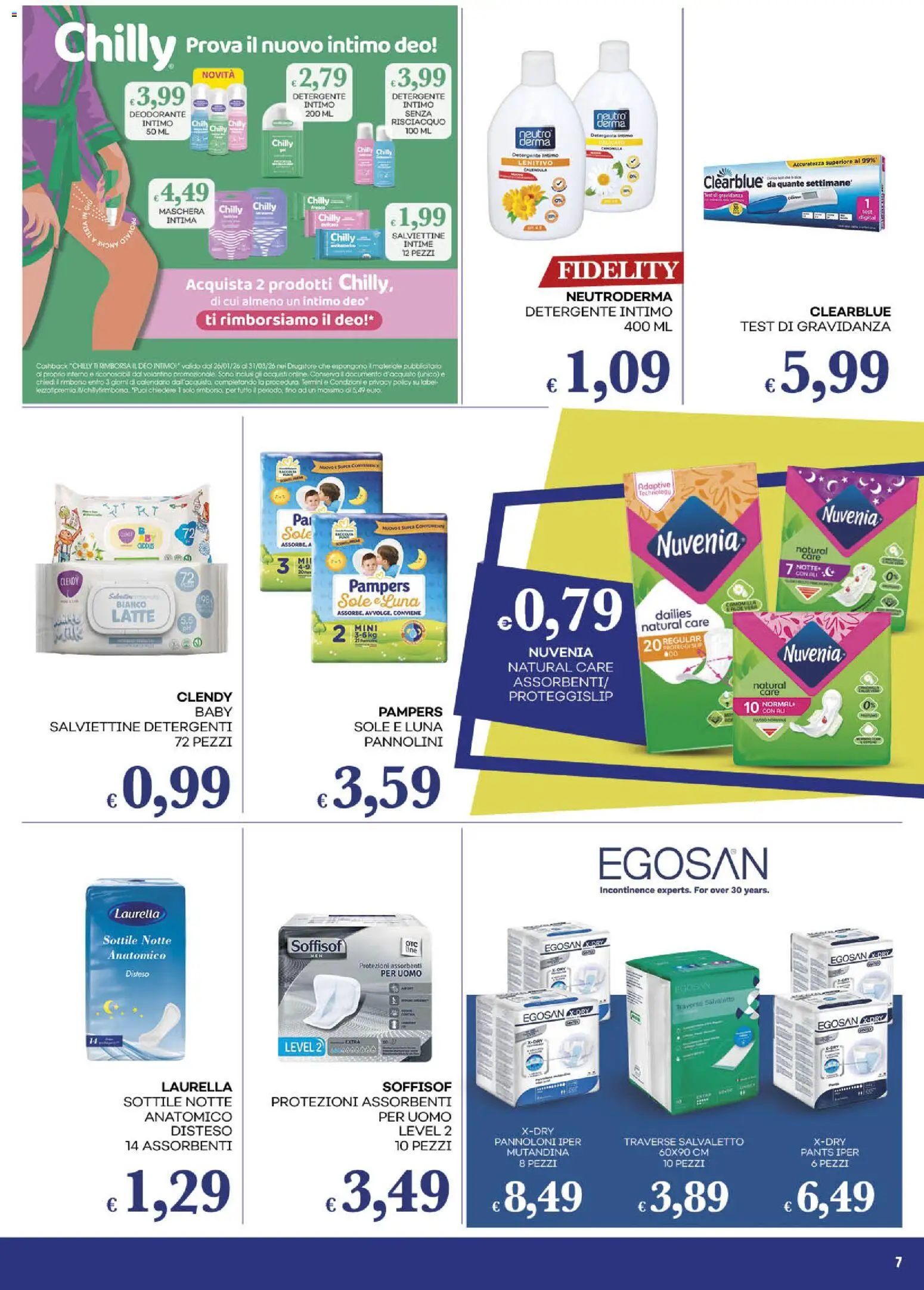 Volantino Pilato del 17.02.2026 | Pagina: 7 | Prodotti: Pannolini, Intimo, Latte, Pampers