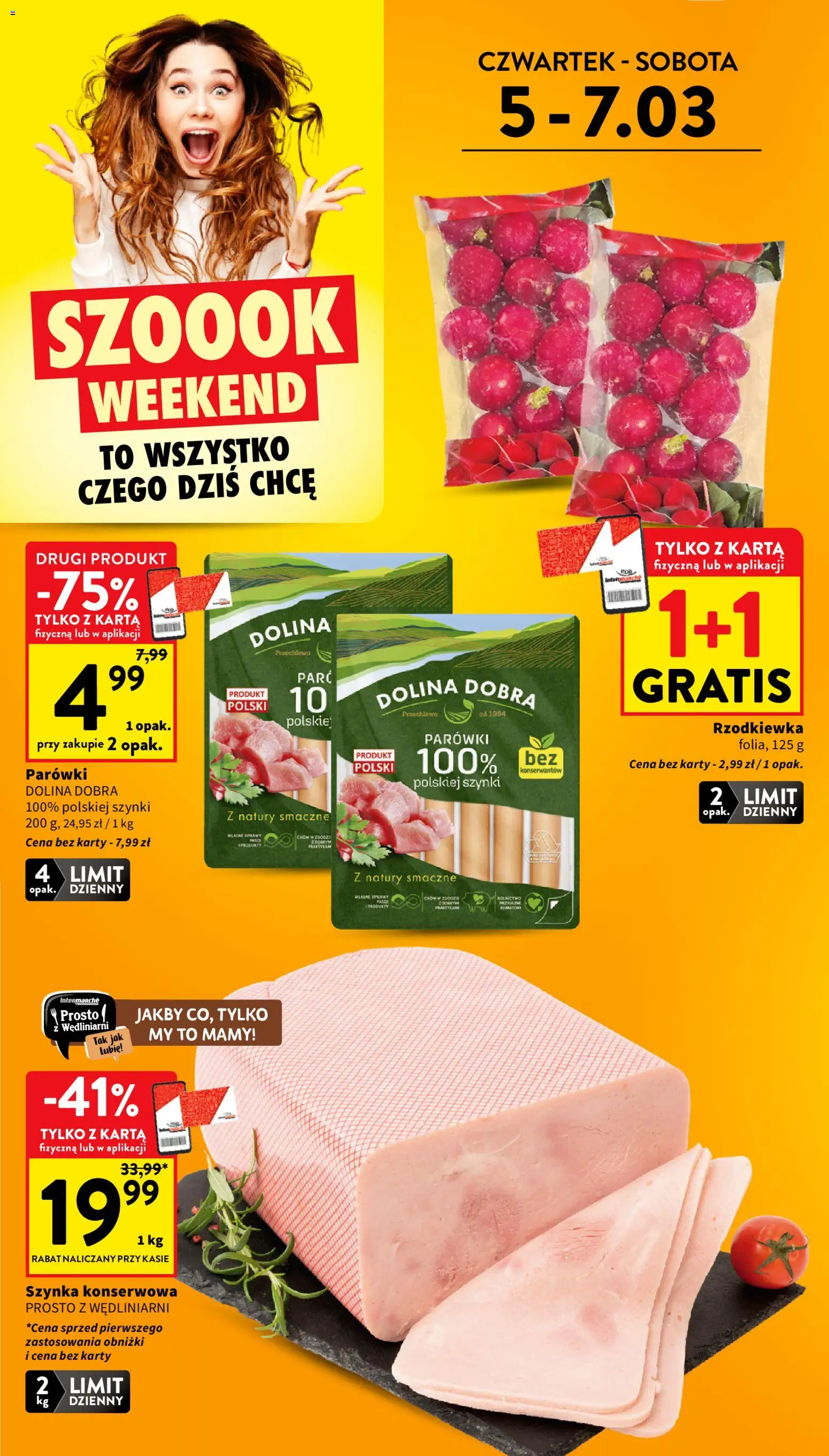 Intermarche gazetka od 05.03.2026 | Strona: 2 | Produkty: Karta, Parówki, Szynka