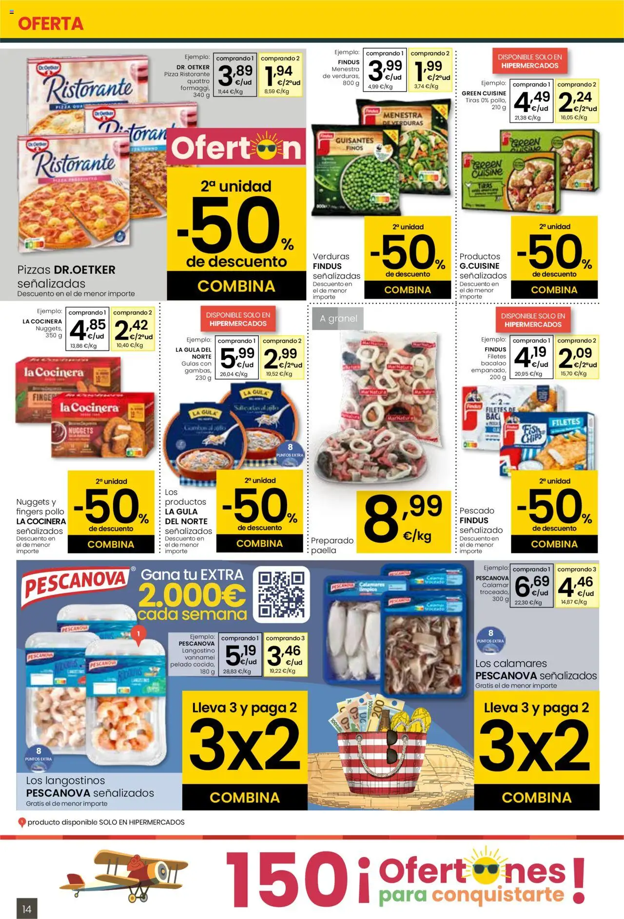 Eroski - Para conquistarte │ válido desde el 12.06.2025 | Página: 14 | Productos: Calamares, Pizza, Langostino, Nuggets