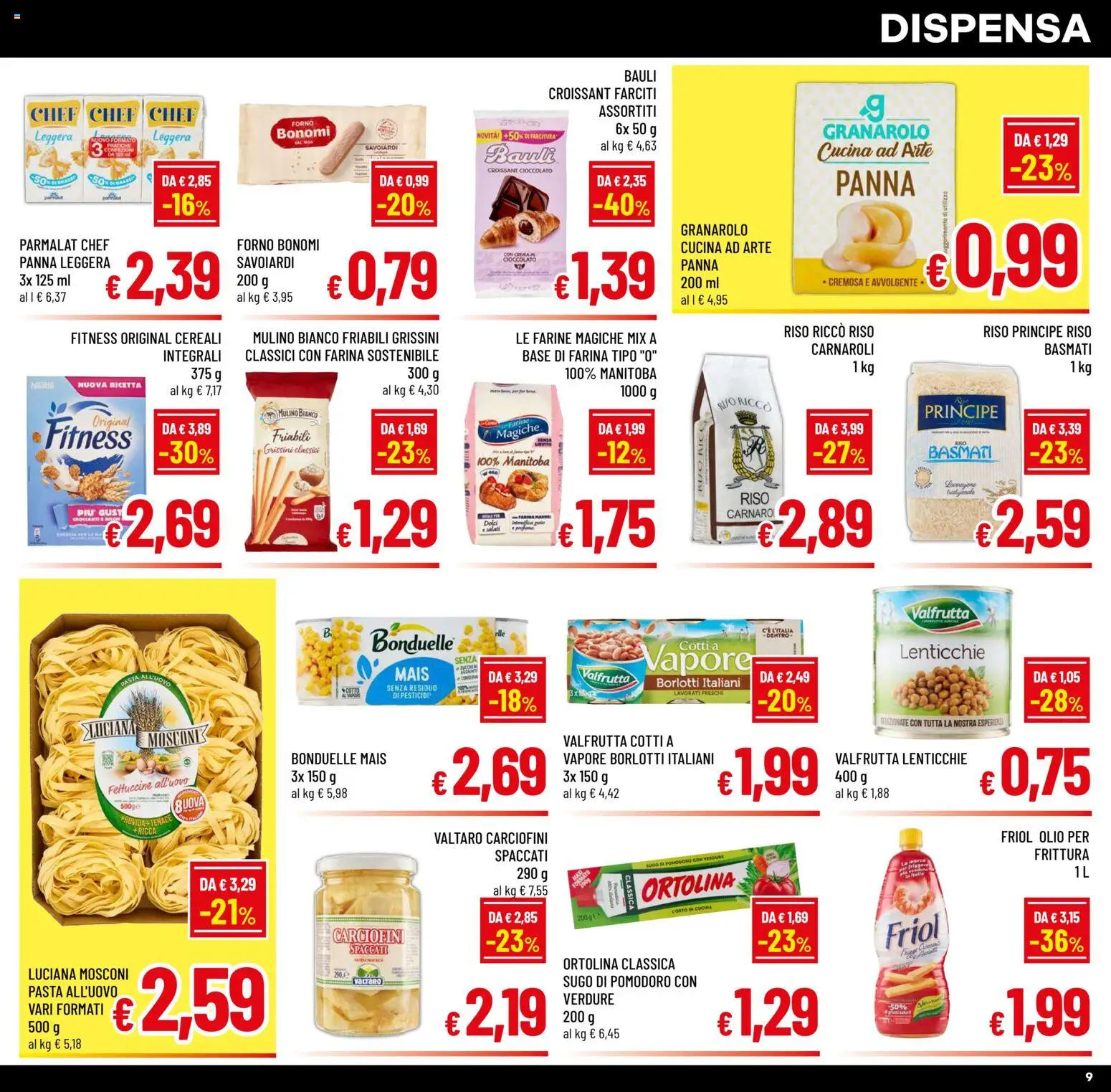Volantino A&O del 26.11.2025 | Pagina: 9 | Prodotti: Farina, Pasta, Grissini, Fettuccine