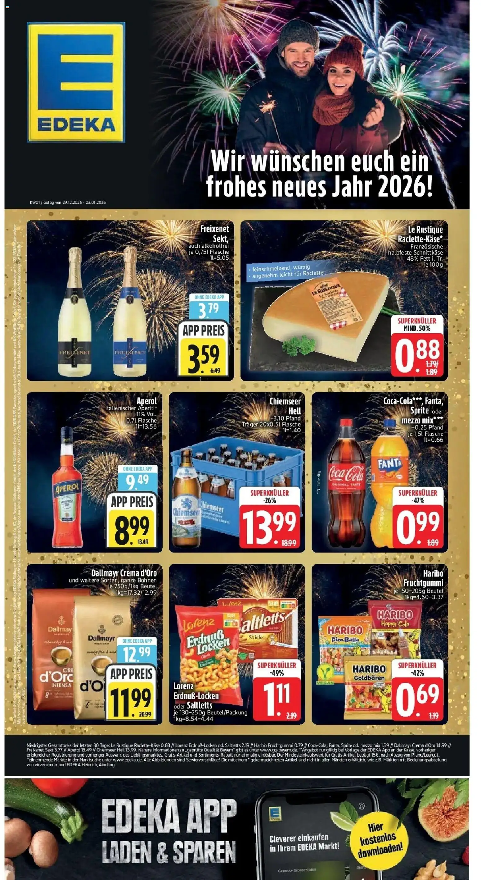 Edeka prospekt Vohburg	 – gültig ab 28.12.2025 | Seite: 1 | Produkte: Mezzo mix, Cola, Sekt, Aperol