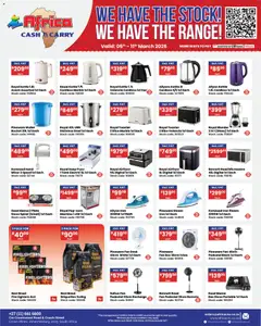 Africa Cash & Carry specials catalogue – valid from 05.03.2026 | Page: 22 | Products: Tank, Plate, Microwave, Gas stove