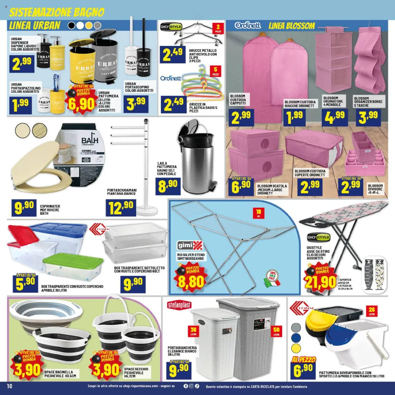 Volantino RisparmioCasa del 26.03.2026 | Pagina: 10 | Prodotti: Secchio, Pattumiera, Bagno, Portabiancheria