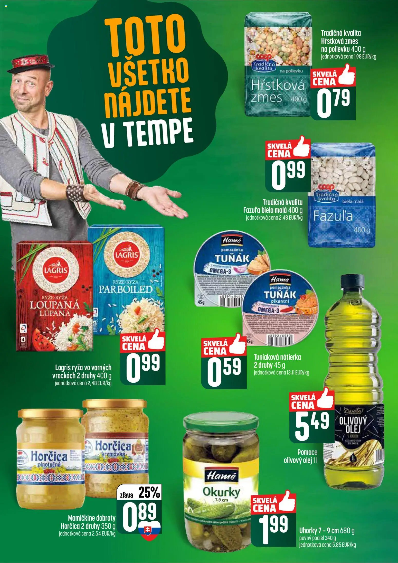 Nové COOP Jednota akcie – leták je platný od 05.03.2026 | Strana: 28 | Produkty: Olej, Ryža, Fazuľa, Uhorky