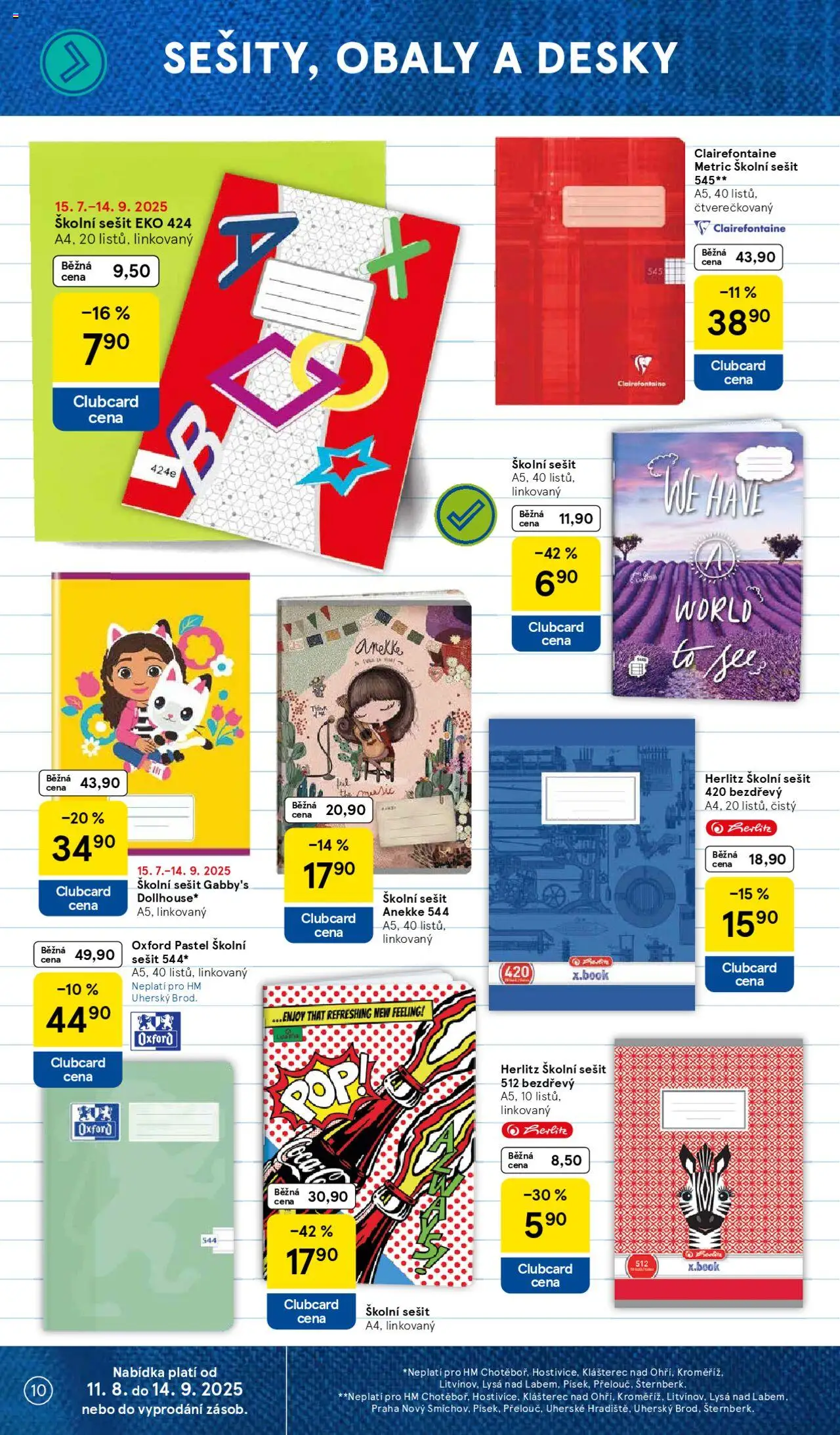 Tesco katalog od 11.08.2025 | Strana: 10 | Produkty: Notebook, Sešit, Desky