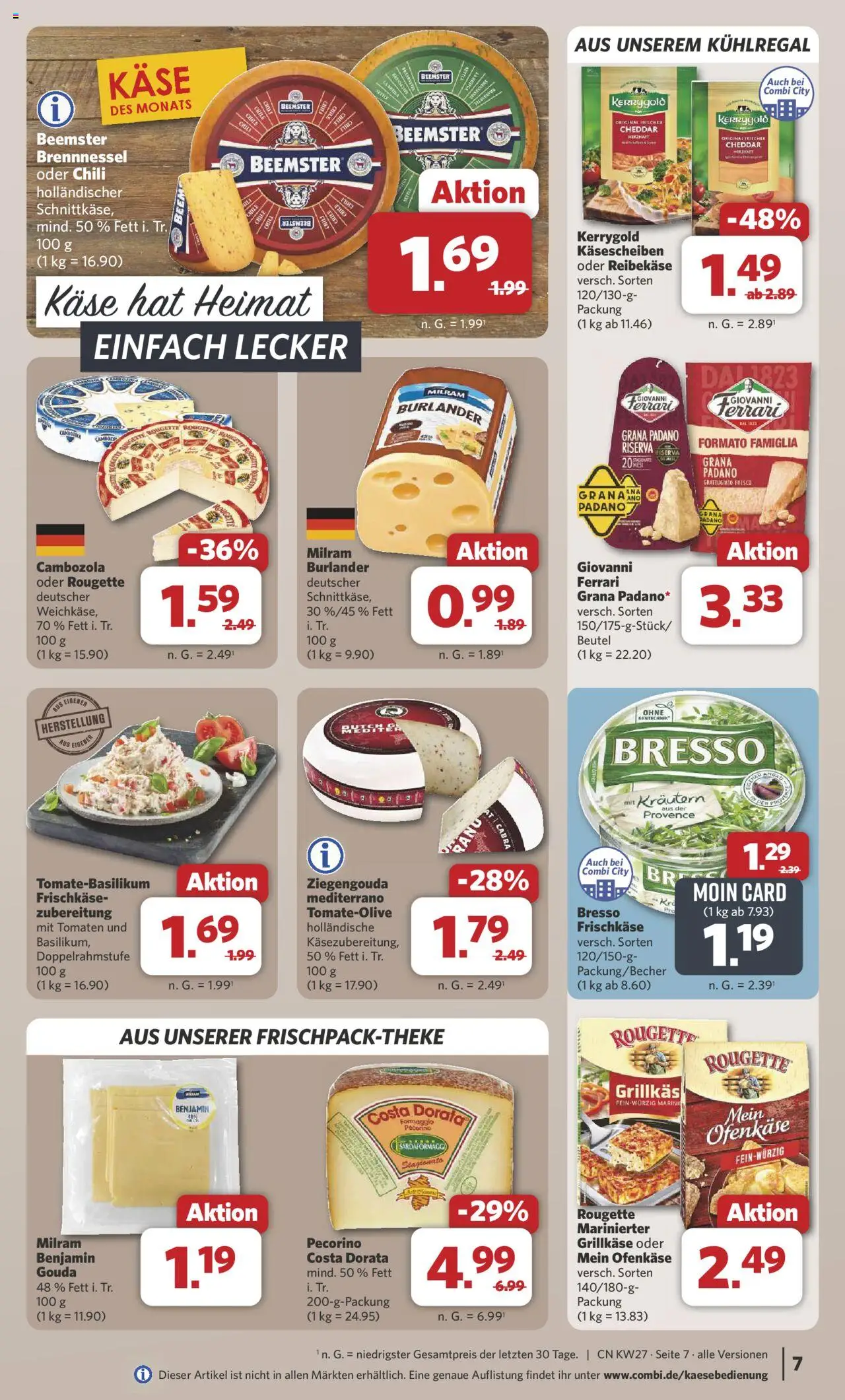 Combi Prospekt 	 - gültig ab dem 30.06.2025 | Seite: 8 | Produkte: Käse, Gouda, Tomaten, Bresso