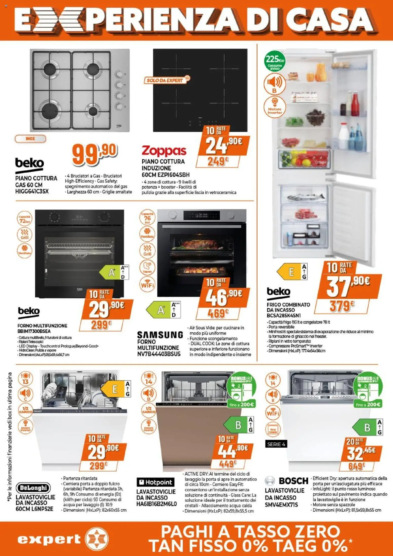 Volantino Expert del 09.04.2026 | Pagina: 25 | Prodotti: Acqua, Piano cottura, Lavastoviglie, Samsung