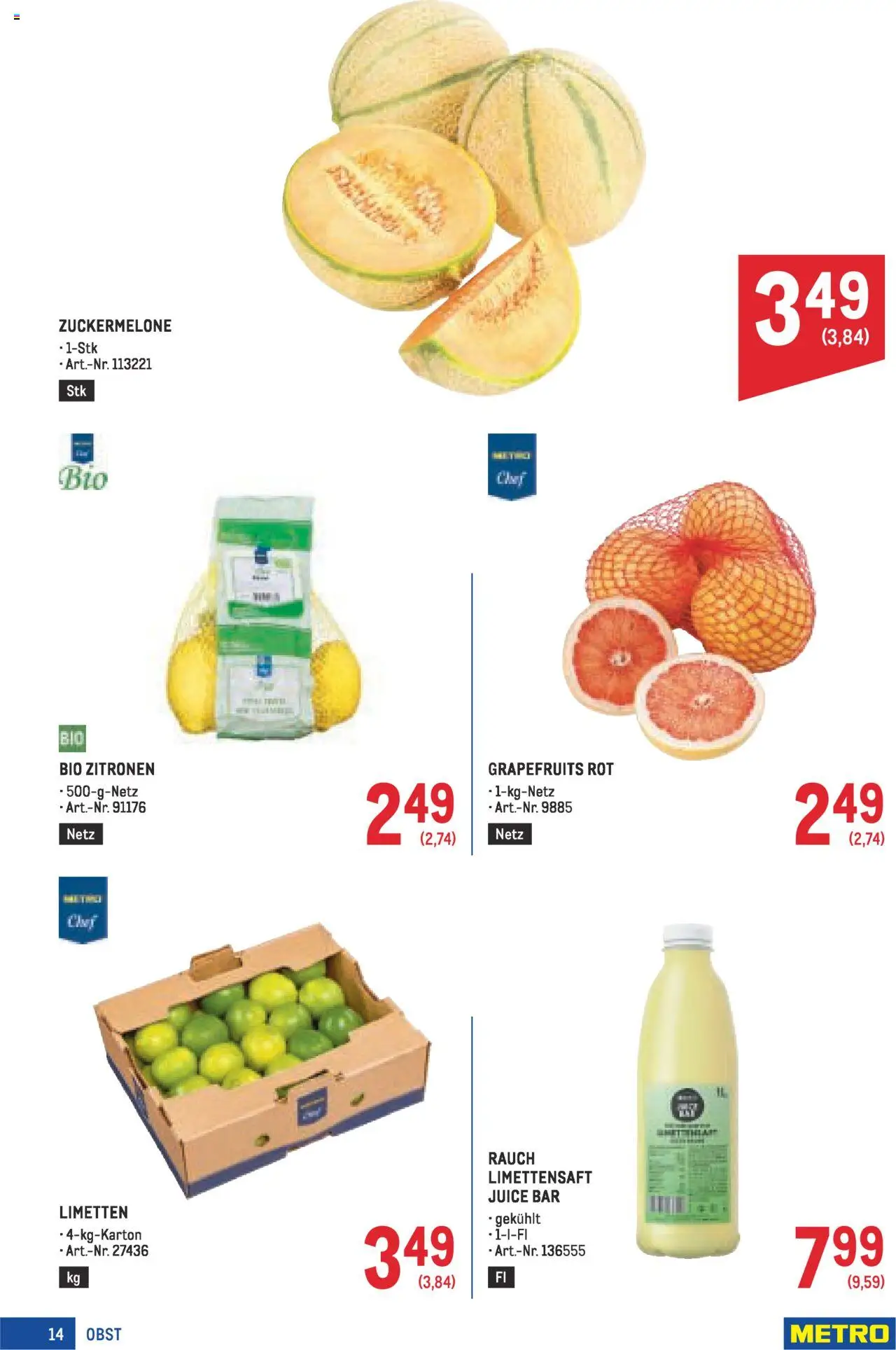 Metro Angebote Profi gültig ab 21.08.2025 | Seite: 14 | Produkte: Obst