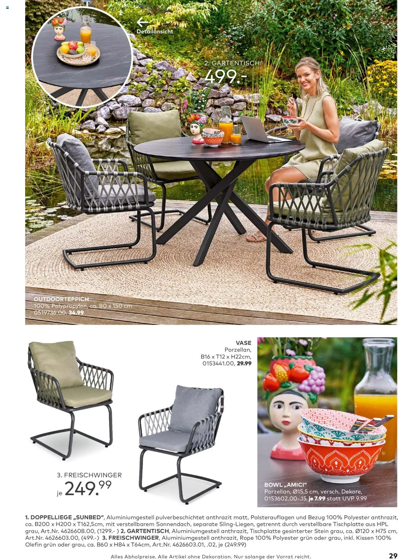 Porta! - Outdoor - Gartenmöbelkatalog 2025 - gültig ab dem 02.03.2025 | Seite: 29 | Produkte: Kissen, Vase
