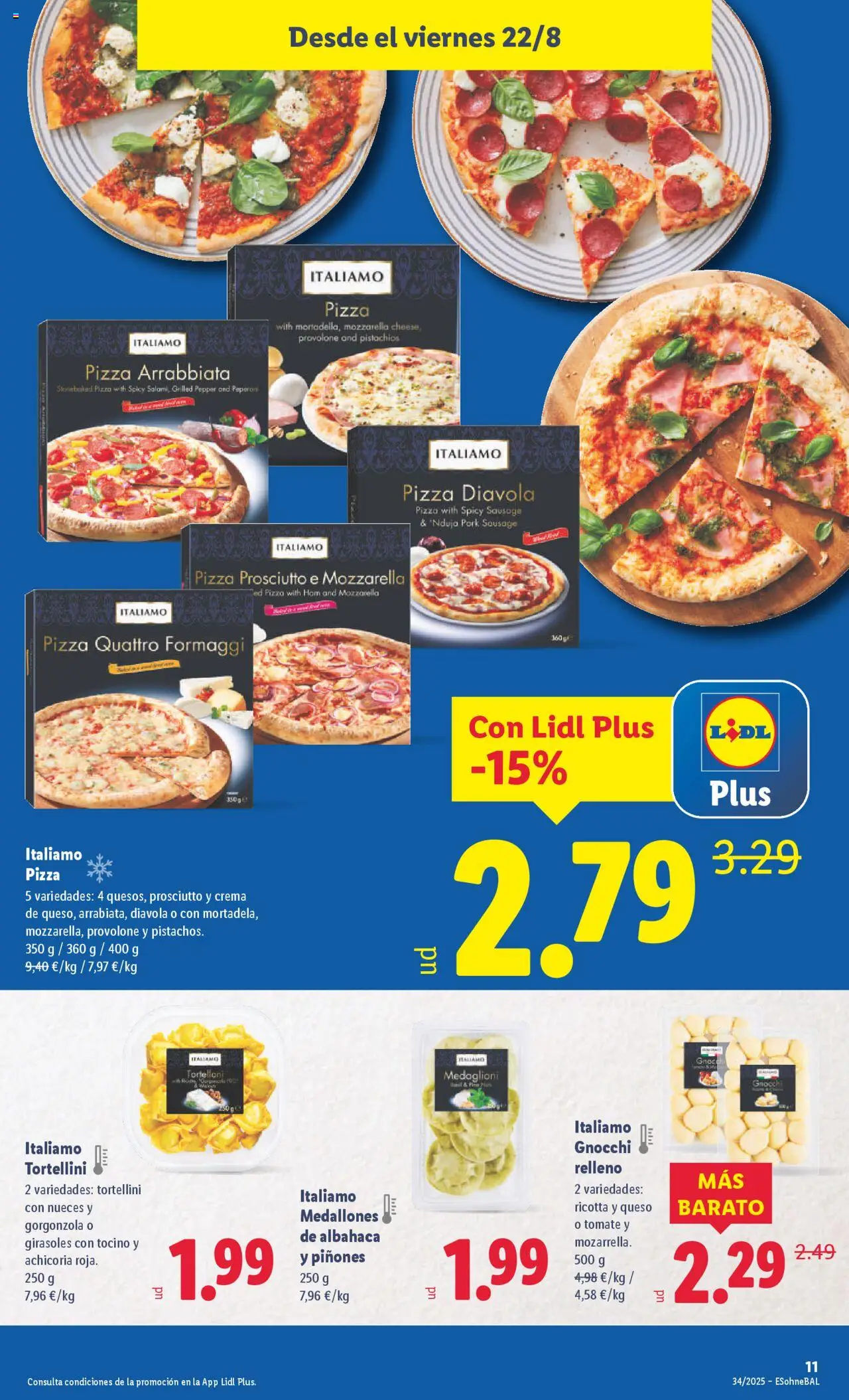 Lidl catálogo BCN │ válido desde el 18.08.2025 | Página: 31 | Productos: Pizza, Piña, Pasta, Crema