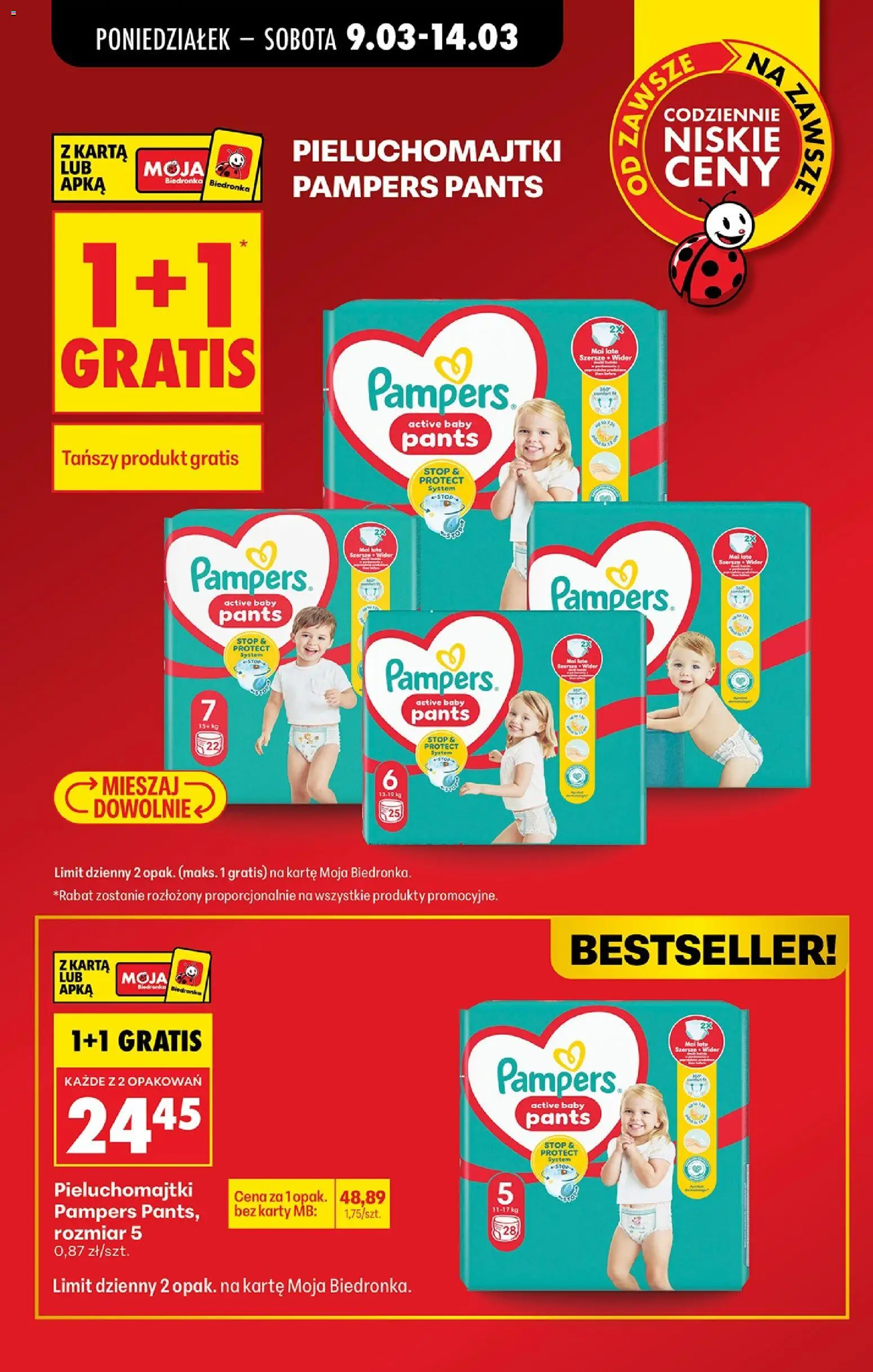 Biedronka Polsko leták - Codziennie niskie ceny od 12.03.2026 | Strana: 9 | Produkty: Pampers, Karty, Pants, Pampers Pants