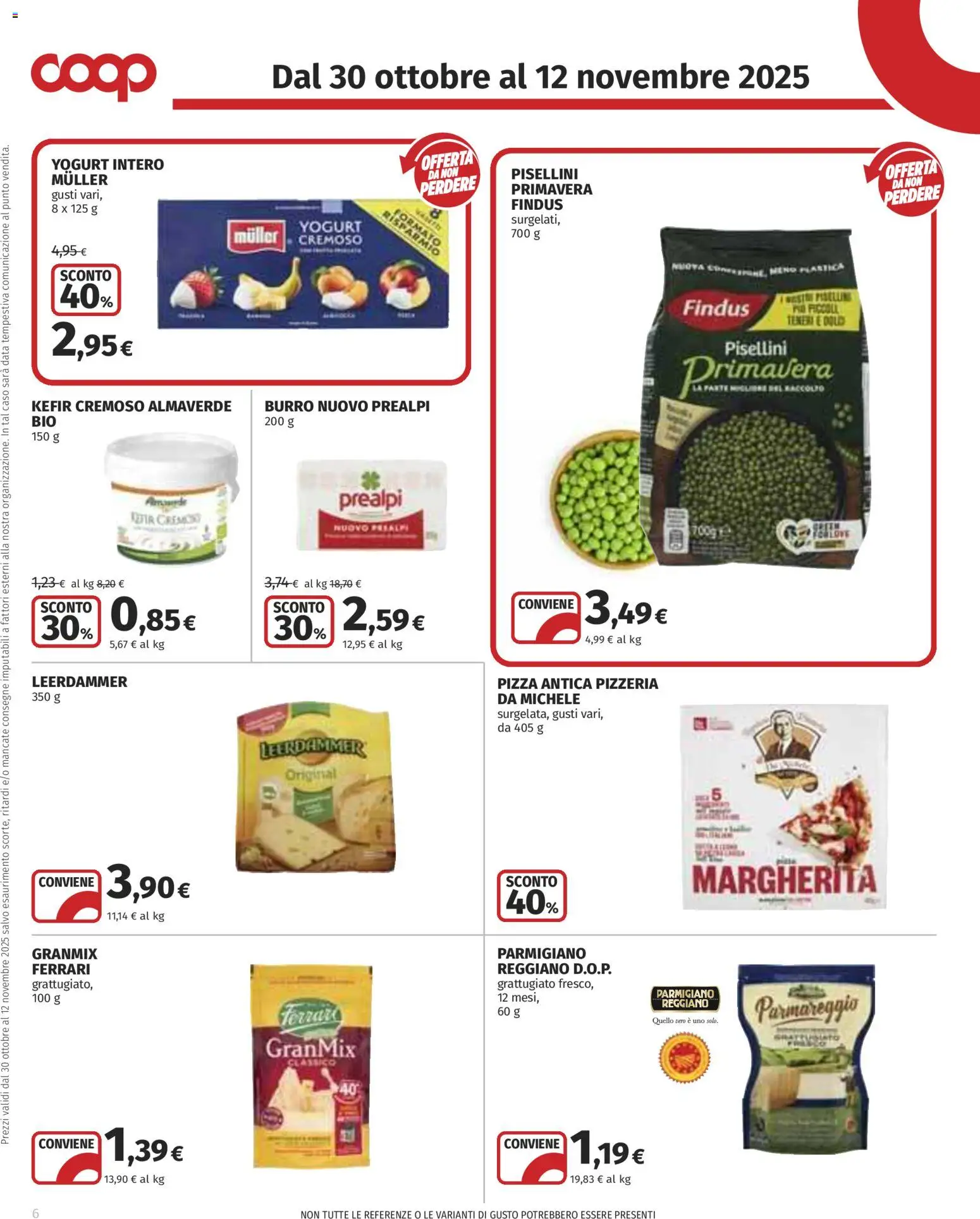 Volantino COOP del 30.10.2025 | Pagina: 6 | Prodotti: Yogurt, Pizza, Burro, Data