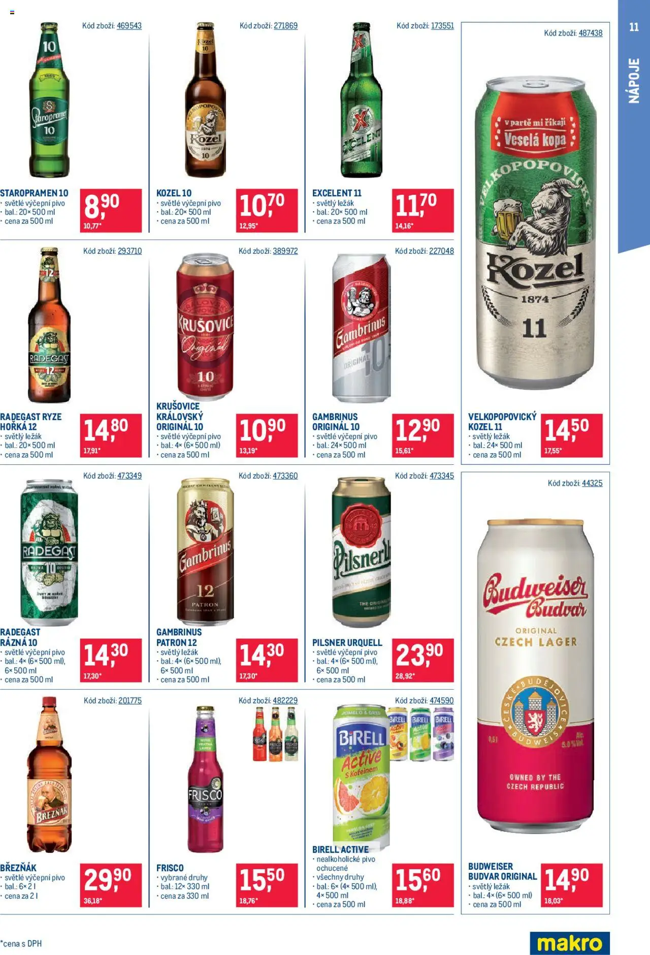 Makro leták - Maloobchod od 24.09.2025 | Strana: 11 | Produkty: Pivo, Kozel, Pilsner, Nealkoholické pivo