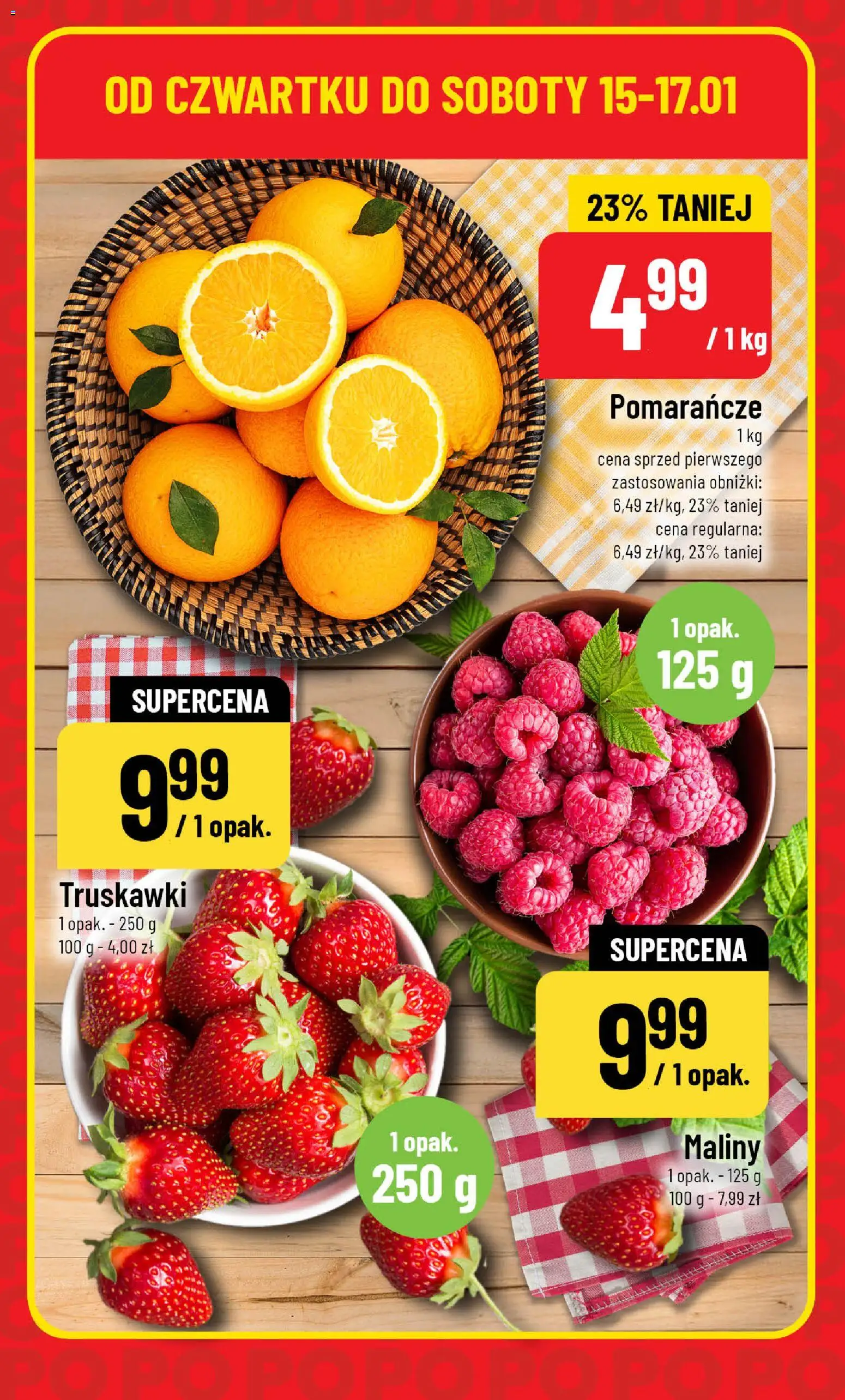 POLOmarket Gazetka - Super Hity od 15.01.2026 | Strona: 4 | Produkty: Maliny, Pomarańcze, Truskawki