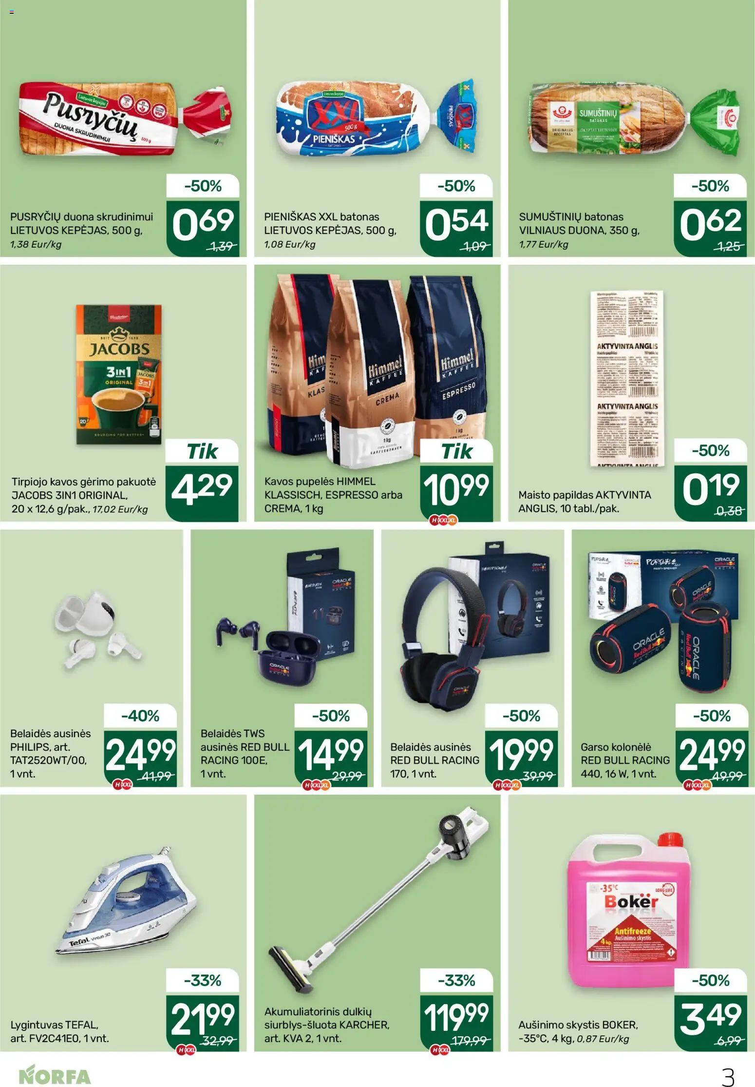 NORFA akcijos nuo 05.03.2026 | Puslapis: 3 | Prekių: Pupelės, Kavos pupelės, Ausinės, Kolonėlė